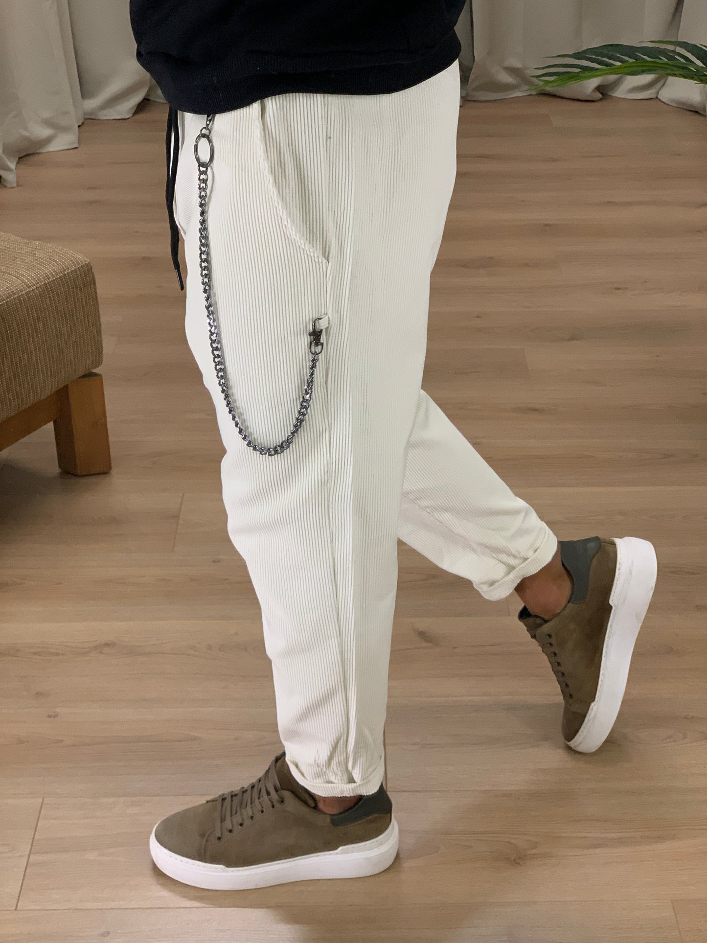 Pantalaccio Zar in Velluto a Costine col. Panna