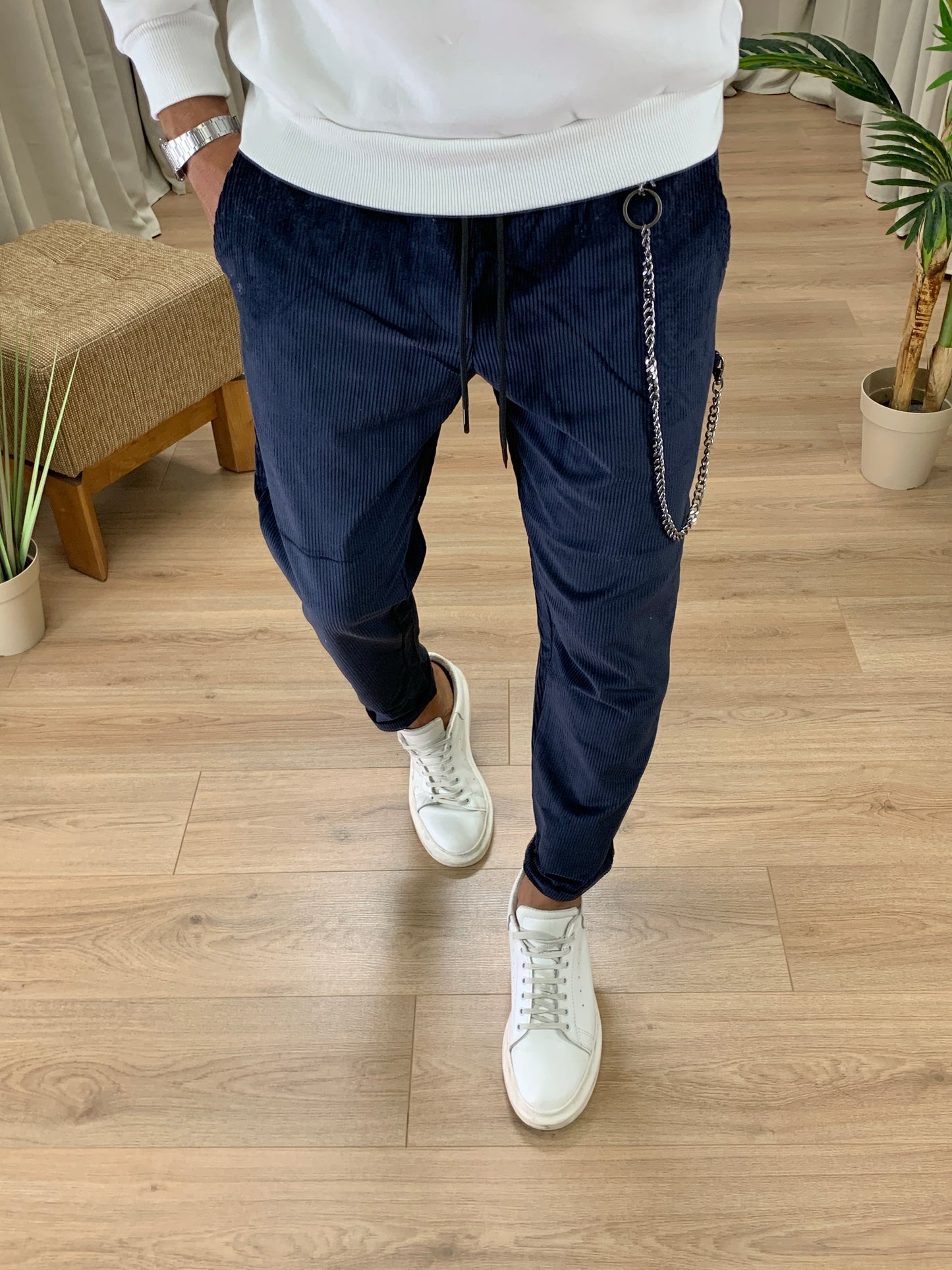 Pantalaccio Zar in Velluto a Costine col. Blu