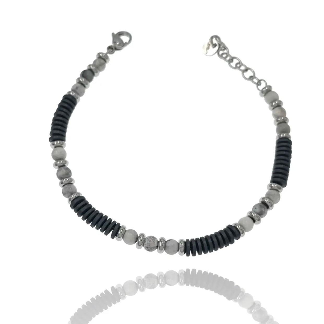 Bracciale in Acciaio Inossidabile art. B172 col. Silver Black
