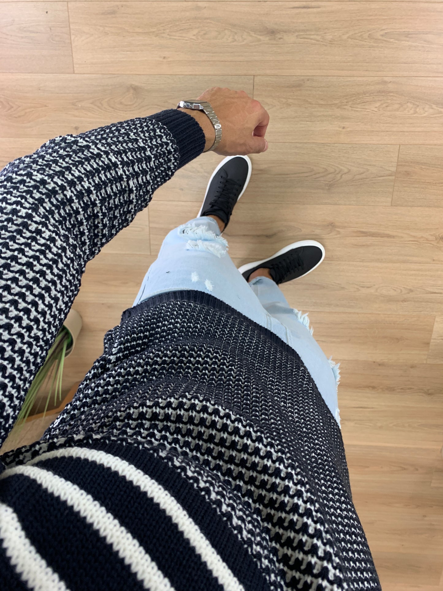 Maglioncino Maverik con Trama a Righe col. Blu