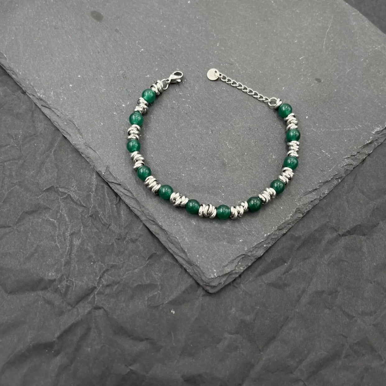 Bracciale in Acciaio Inossidabile art. B168 col. Green Silver