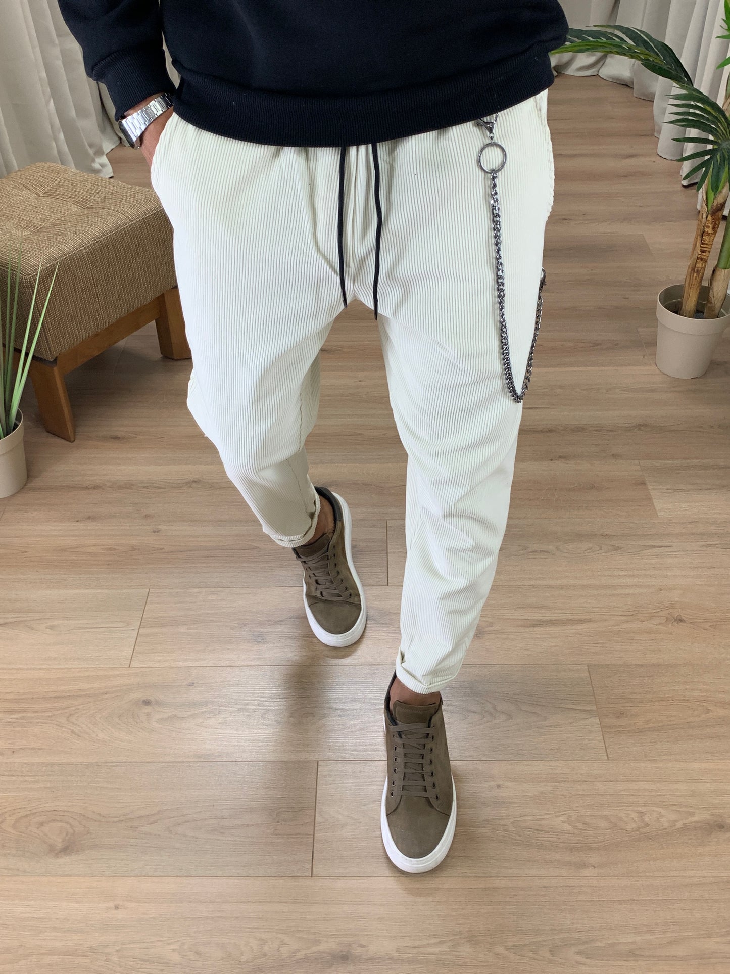 Pantalaccio Zar in Velluto a Costine col. Panna