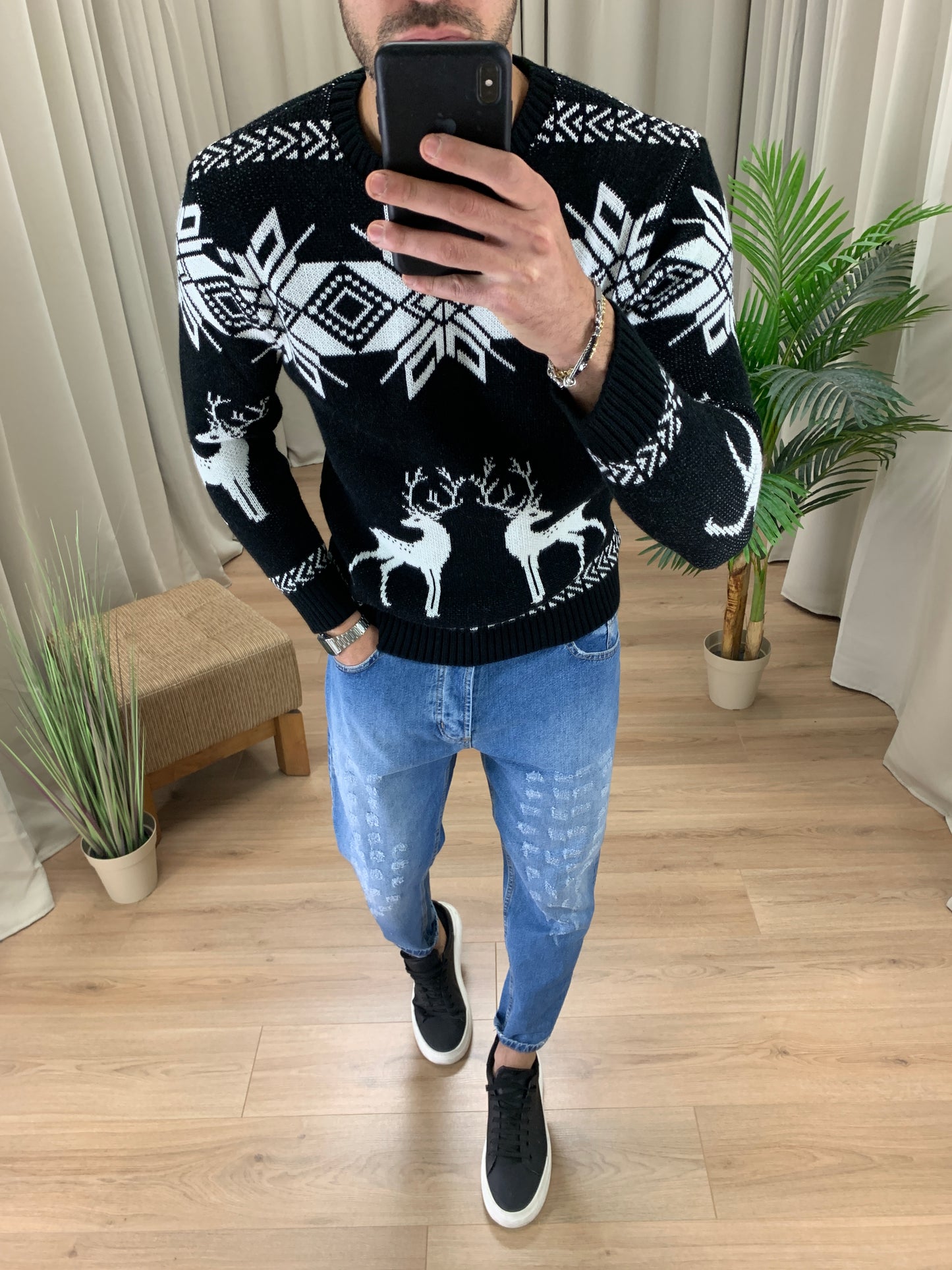 Jeans con Abrasioni Multiple Tamponate col. Denim