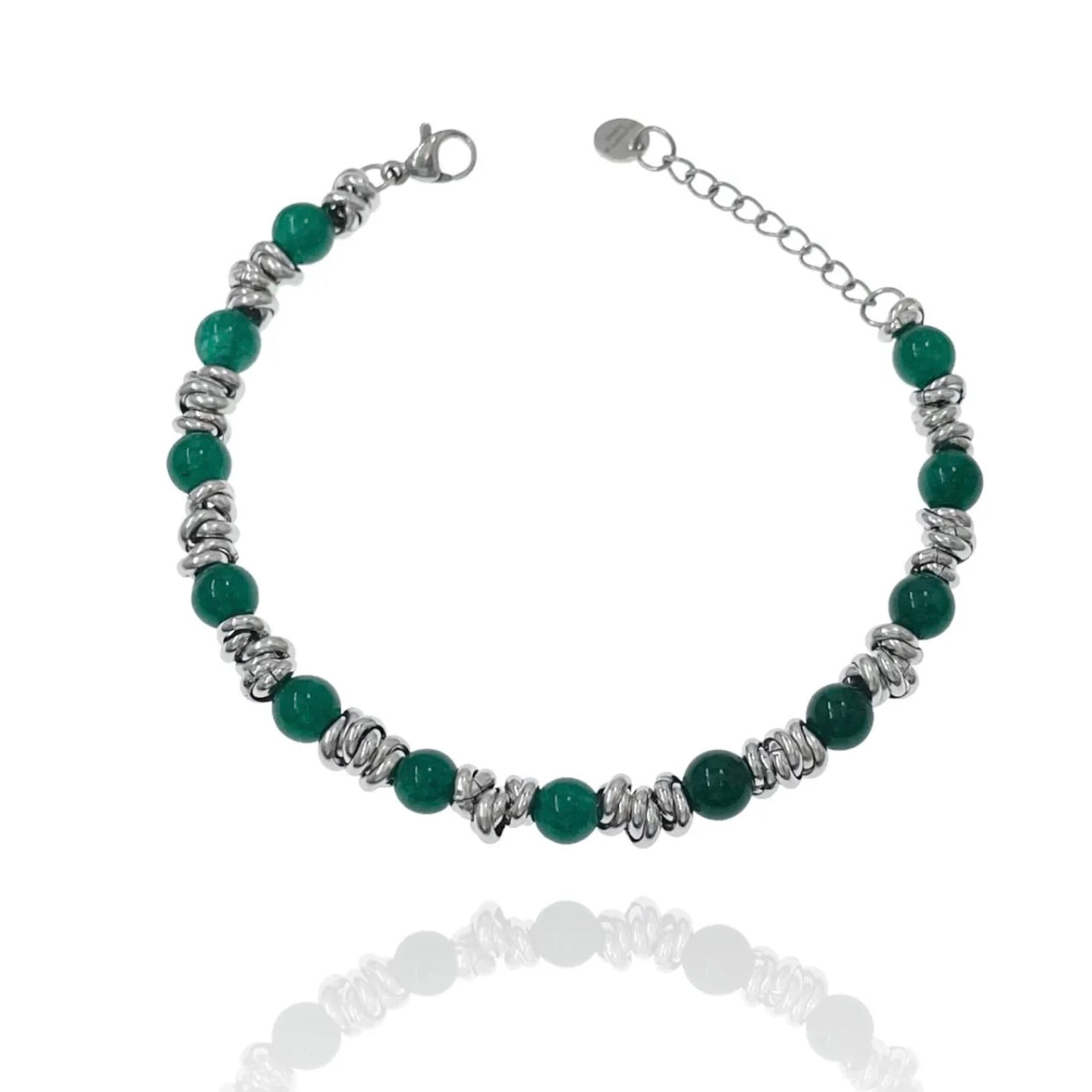 Bracciale in Acciaio Inossidabile art. B168 col. Green Silver