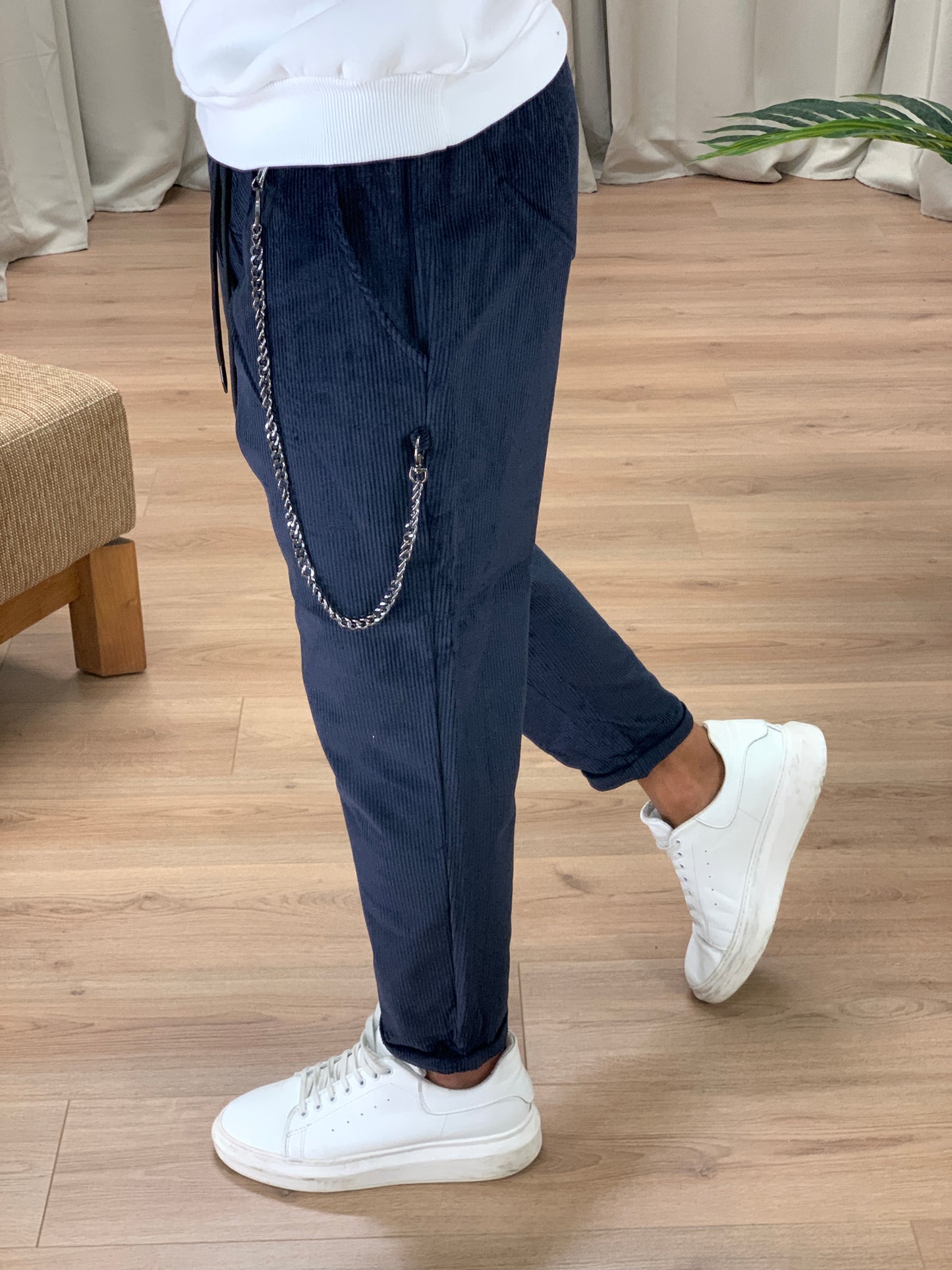 Pantalaccio Zar in Velluto a Costine col. Blu