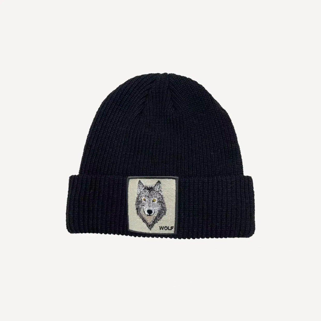 Berretto con Patch Wolf col. Nero