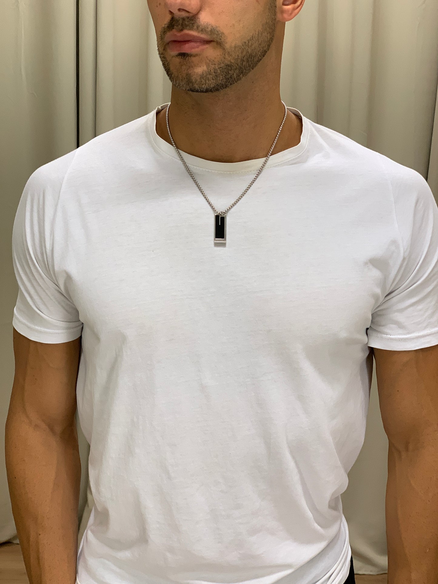 Collana Rec Black col. Acciaio