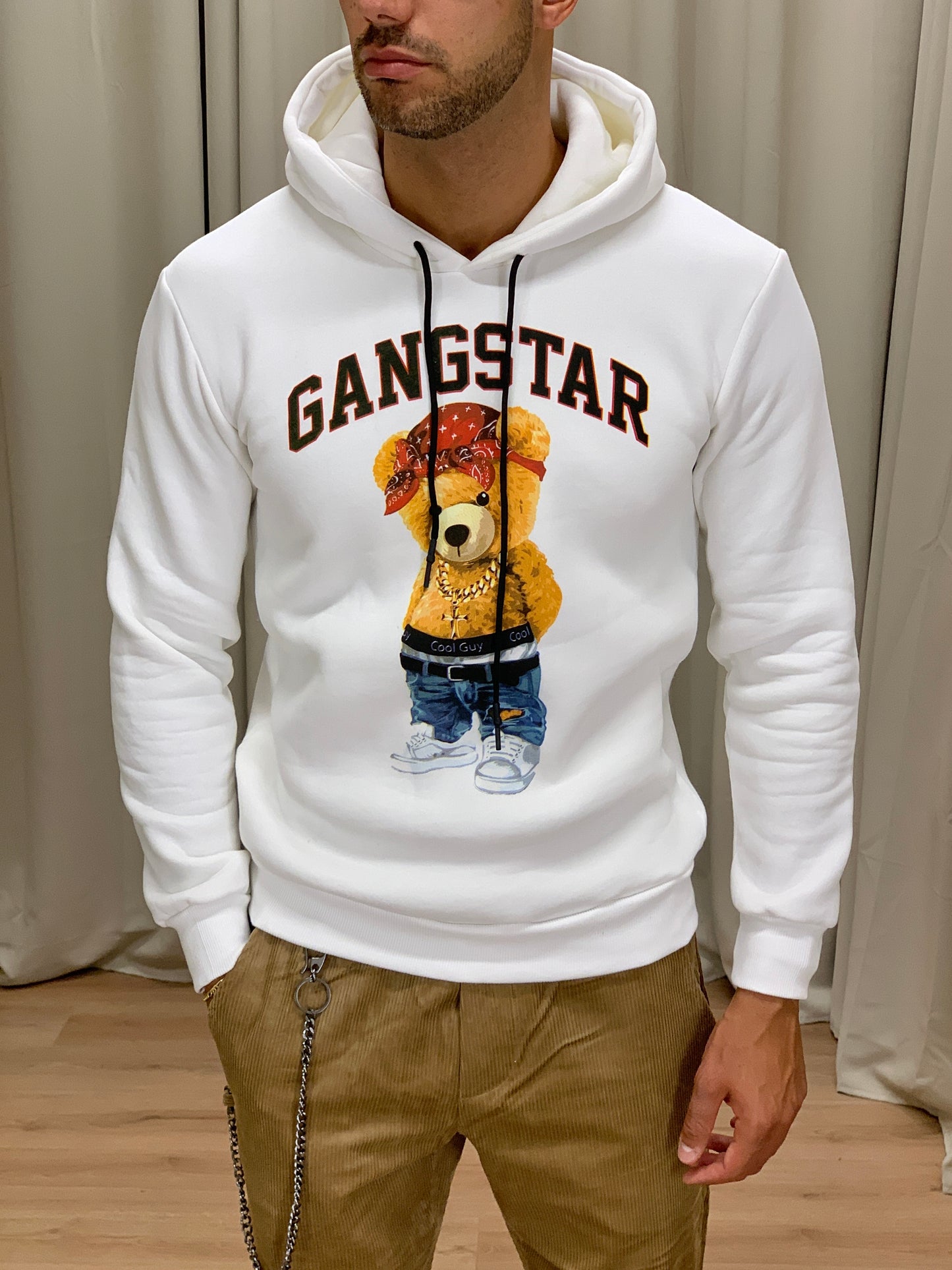 Felpa Orsetto Gangster felpata col. Panna