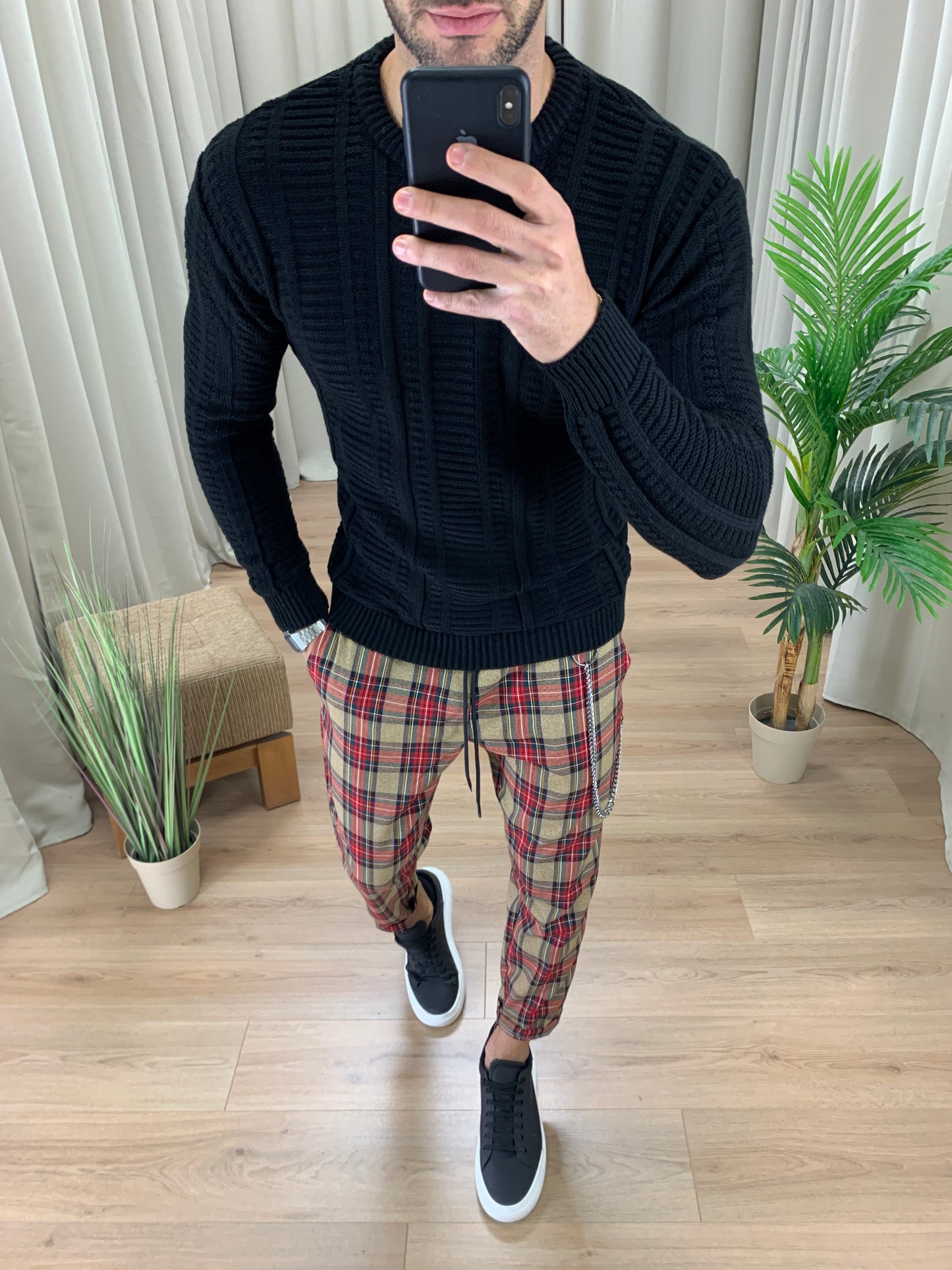 Pantalone Neo Principe di Galles con Catena col. Cammello