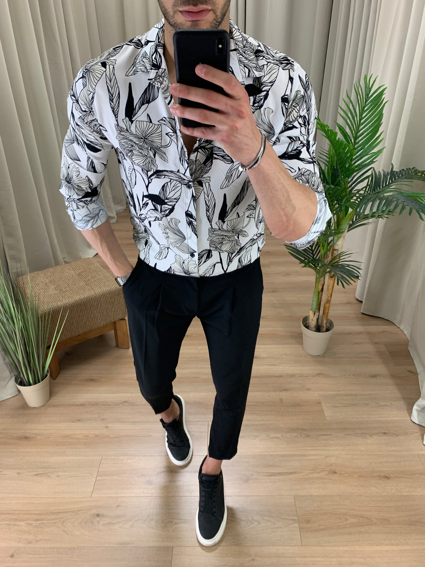Camicia Genkidama in Viscosa col. Bianco