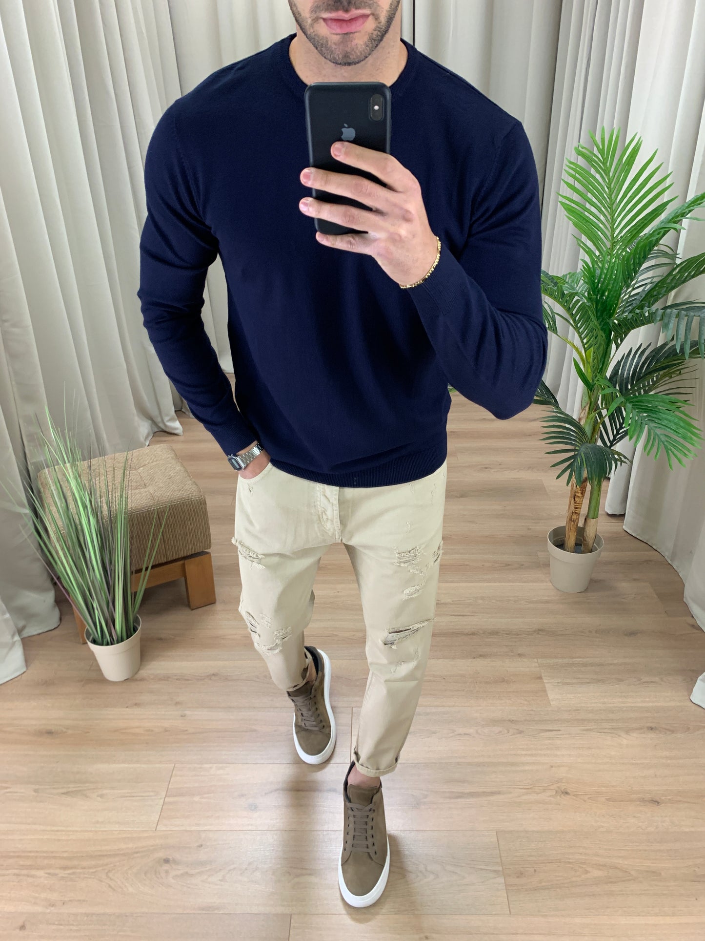 Maglioncino Sidney in Misto Lana col. Blu Notte