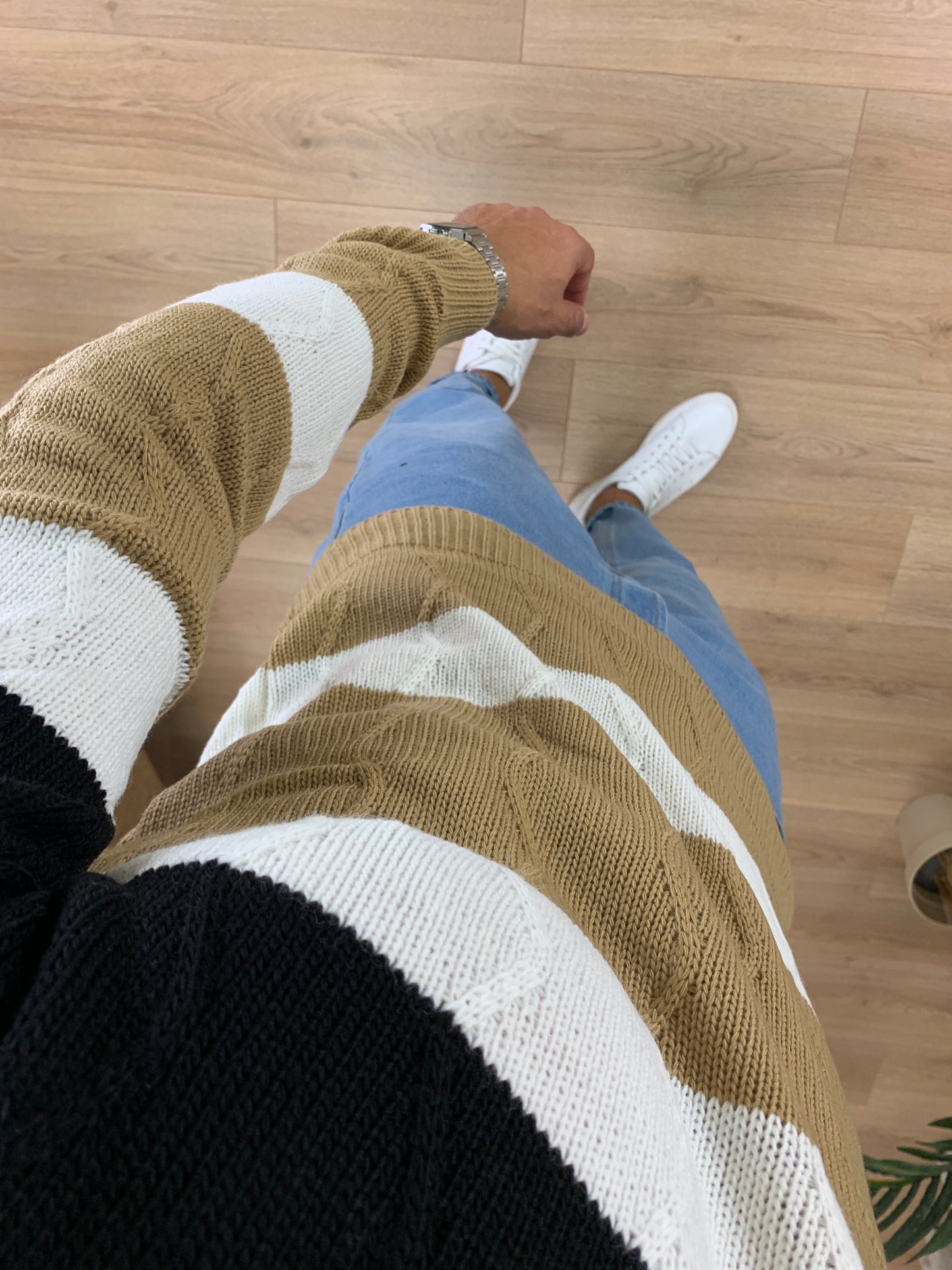 Maglioncino Ramos con Trama ad Onde col. Cammello