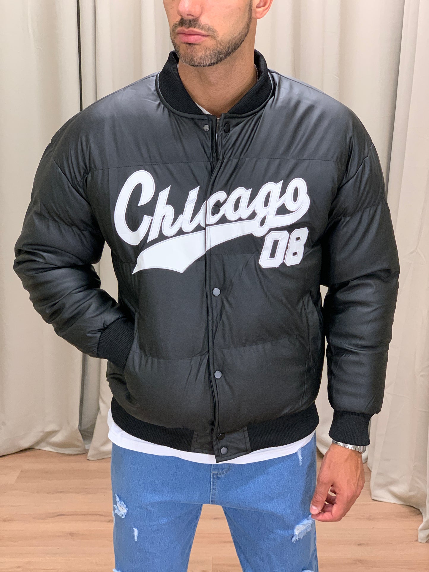 Bomber College Chicago imbottito col. Nero