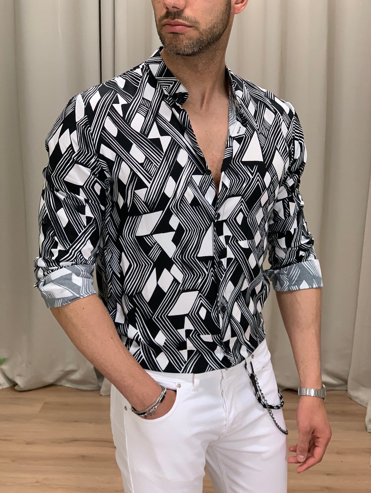 Camicia Skorpion Ignite in viscosa col. Nero