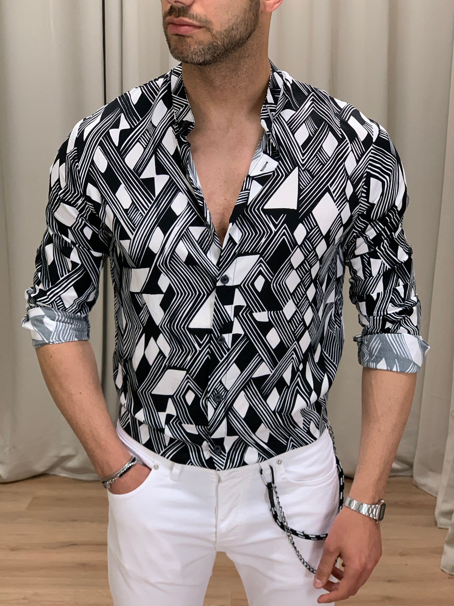 Camicia Skorpion Ignite in viscosa col. Nero