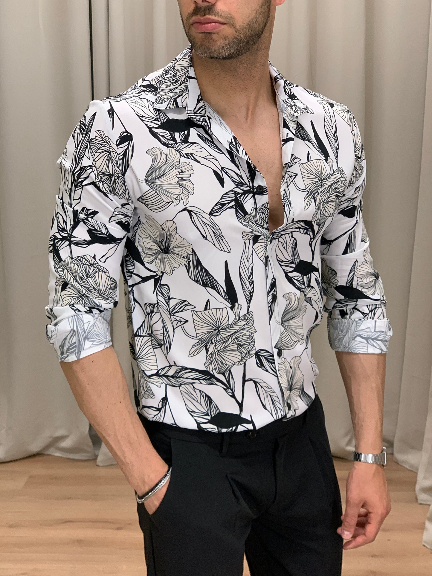 Camicia Genkidama in Viscosa col. Bianco
