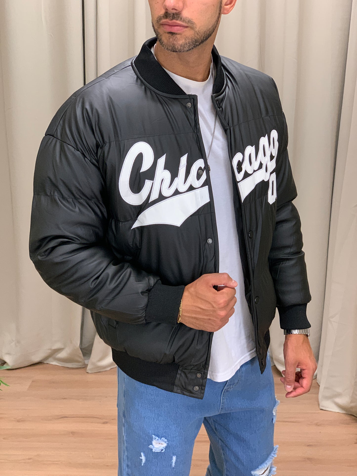 Bomber College Chicago imbottito col. Nero