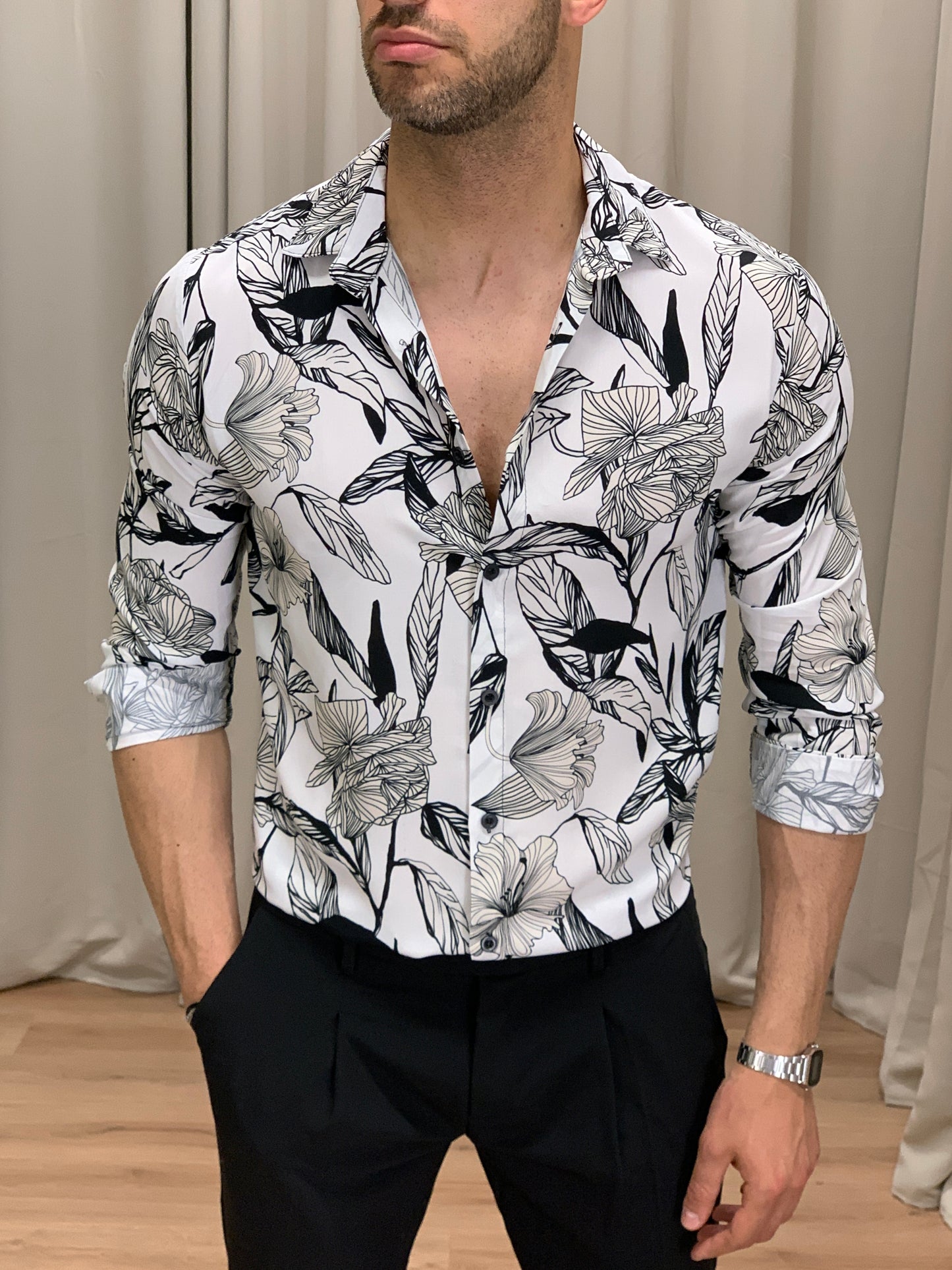 Camicia Genkidama in Viscosa col. Bianco