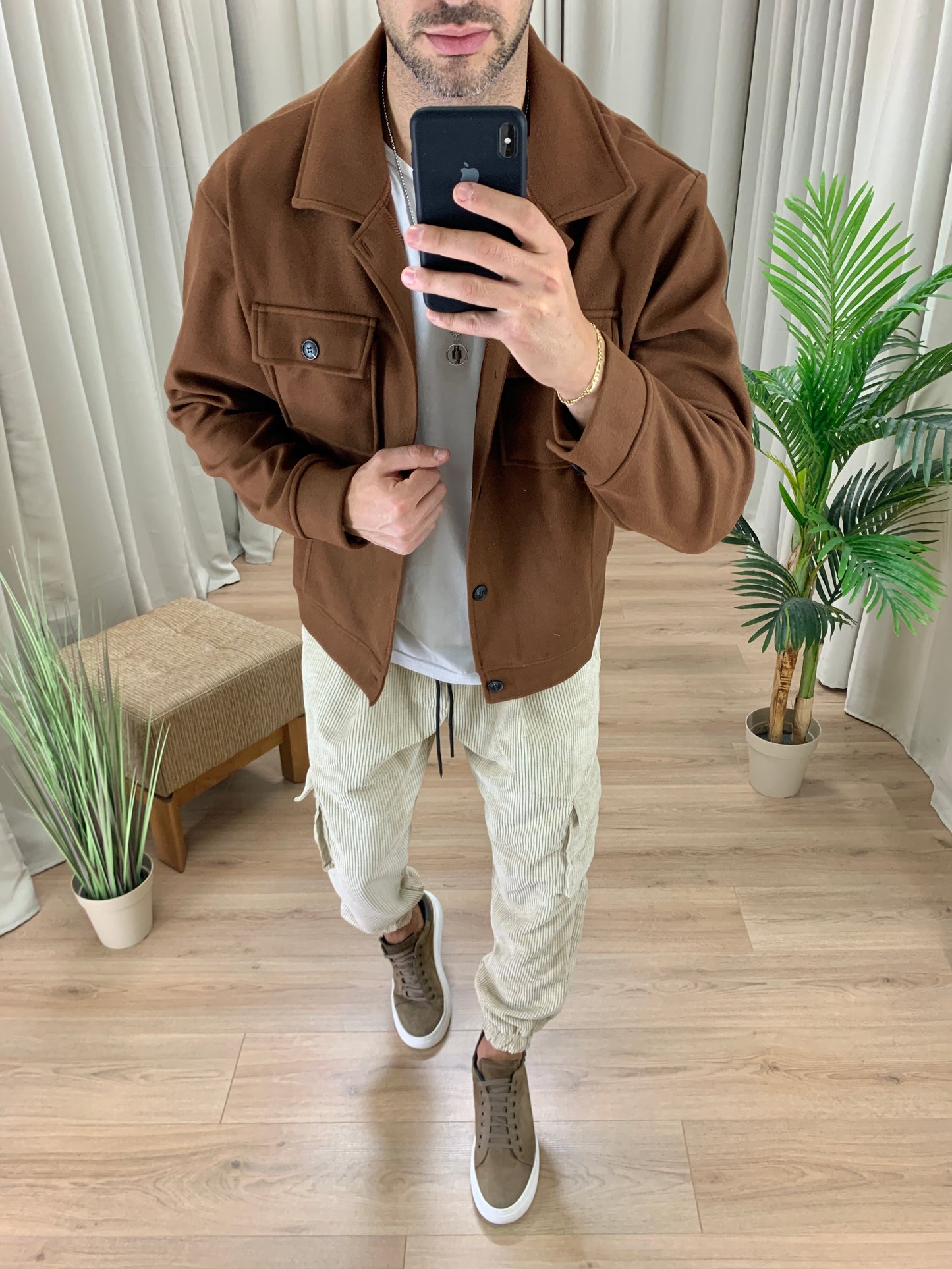 Pantalone Cargo Seth in Velluto a Costine col. Beige