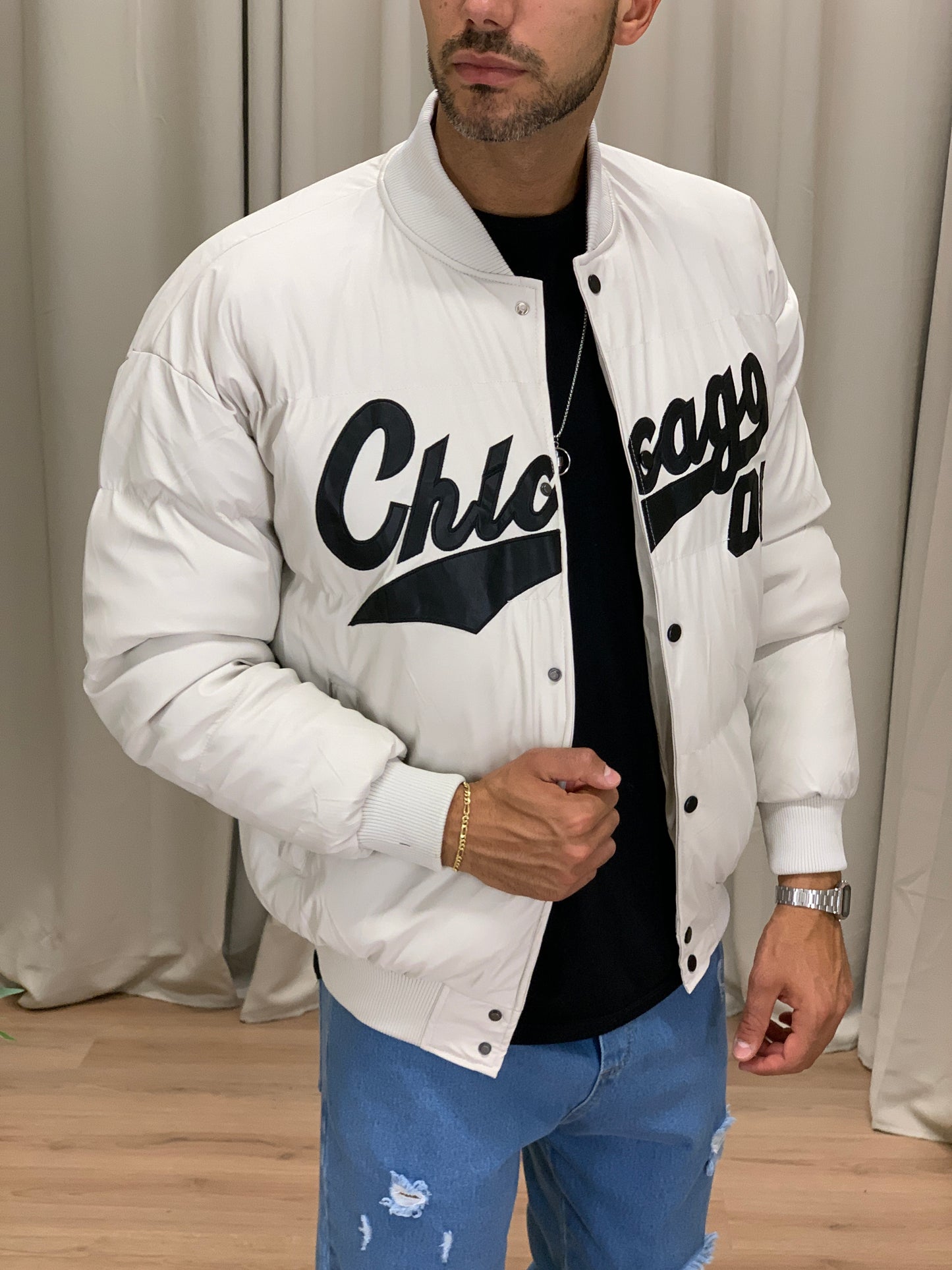 Bomber College Chicago imbottito col. Panna