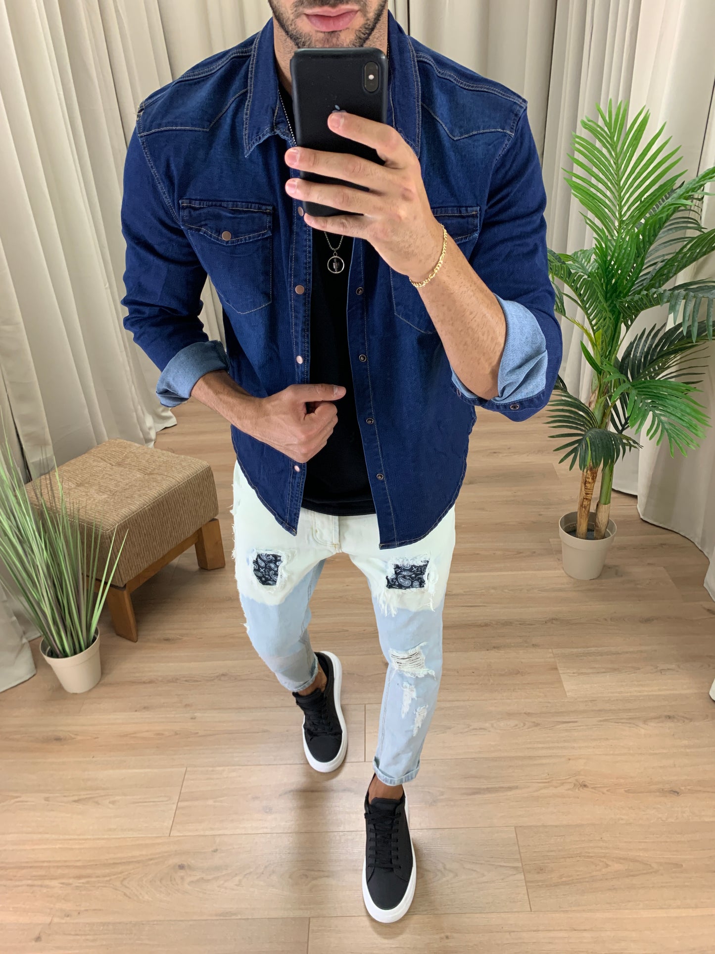 Camicia Swing di Jeans elasticizzata col. Denim