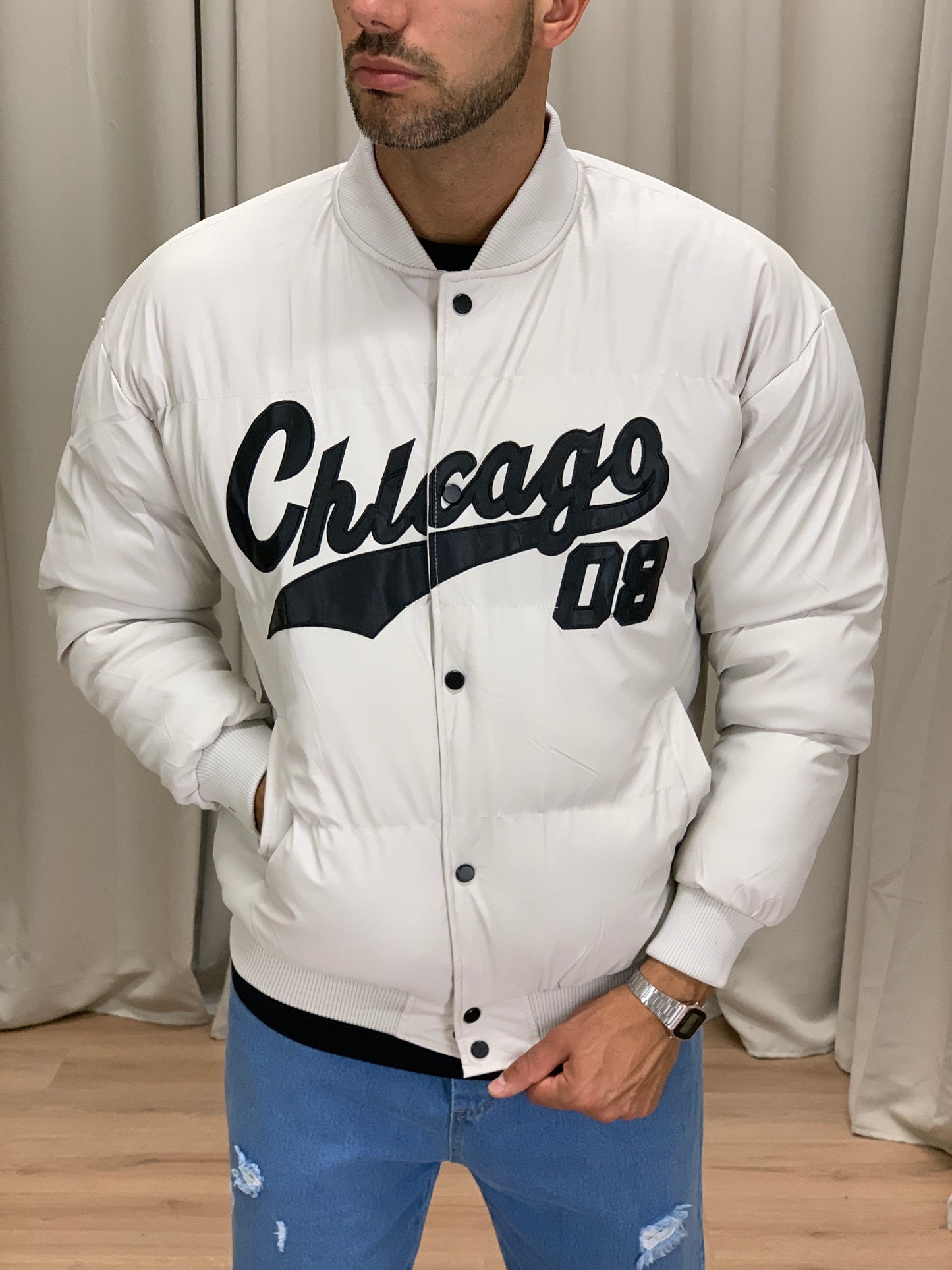 Bomber College Chicago imbottito col. Panna