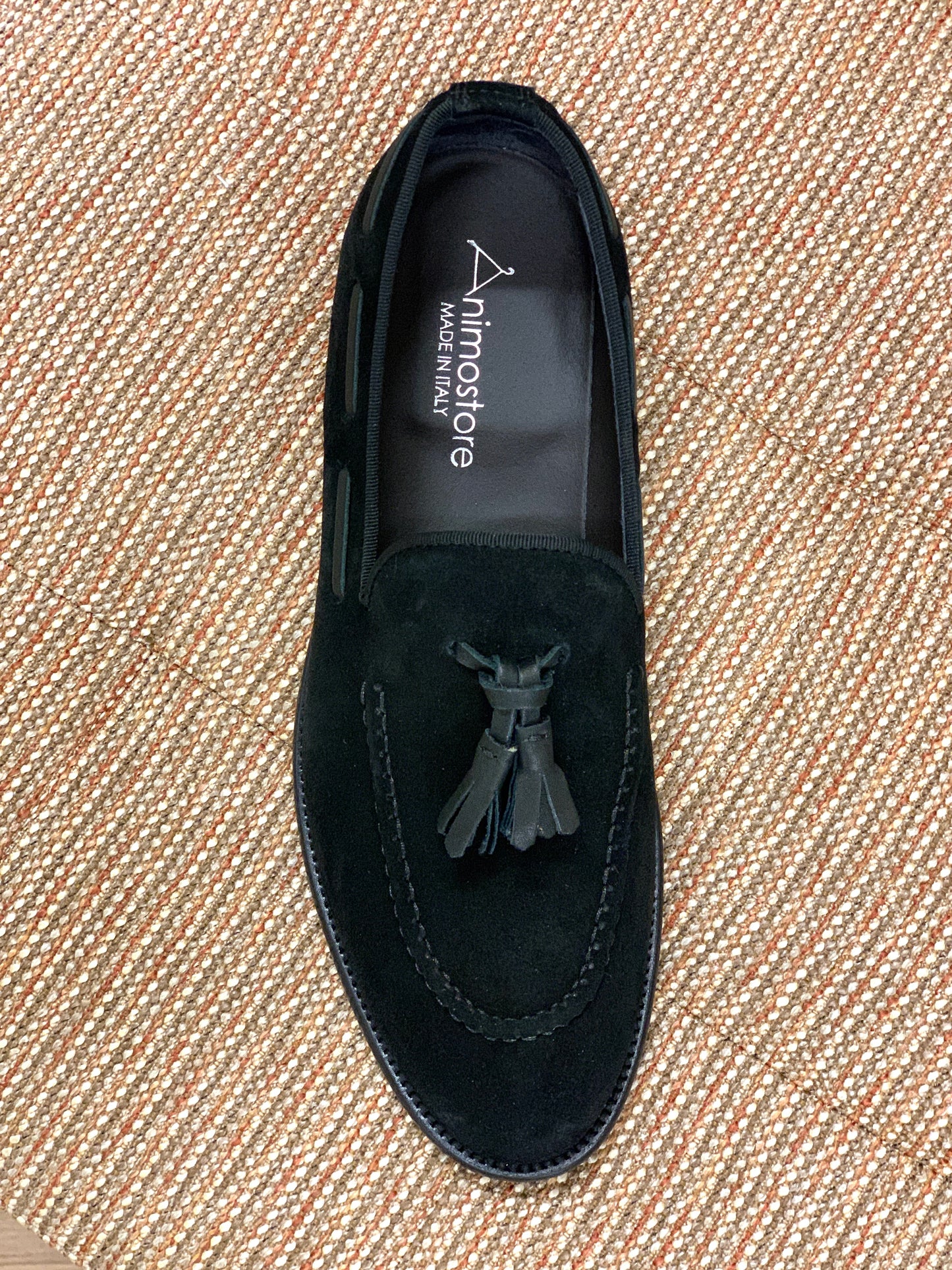 Mocassino scamosciato con Nappino col. Nero