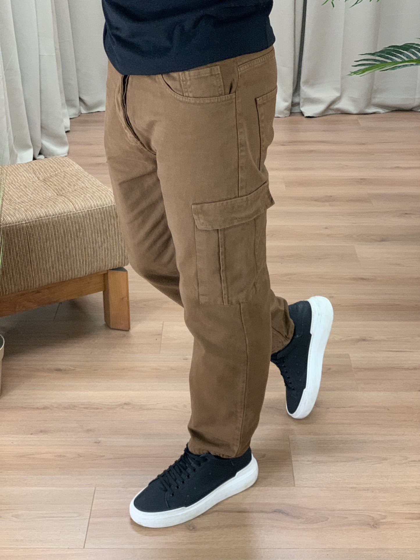 Jeans Cargo Tass con Tasconi Laterali col. Tabacco