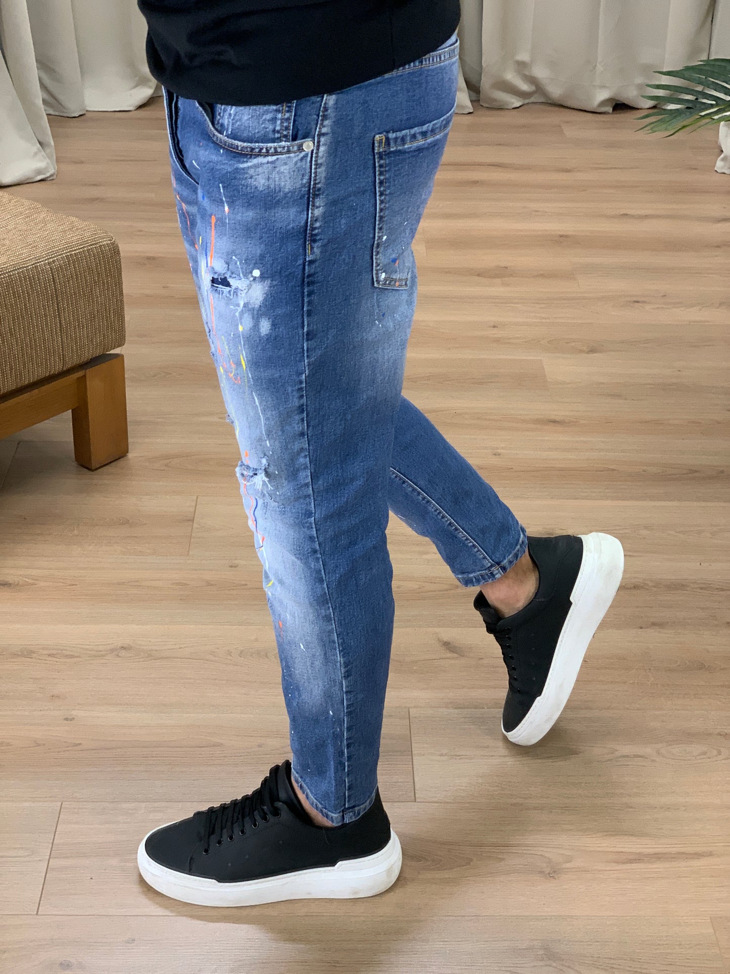 Jeans Dimmer Painted elasticizzato col. Denim