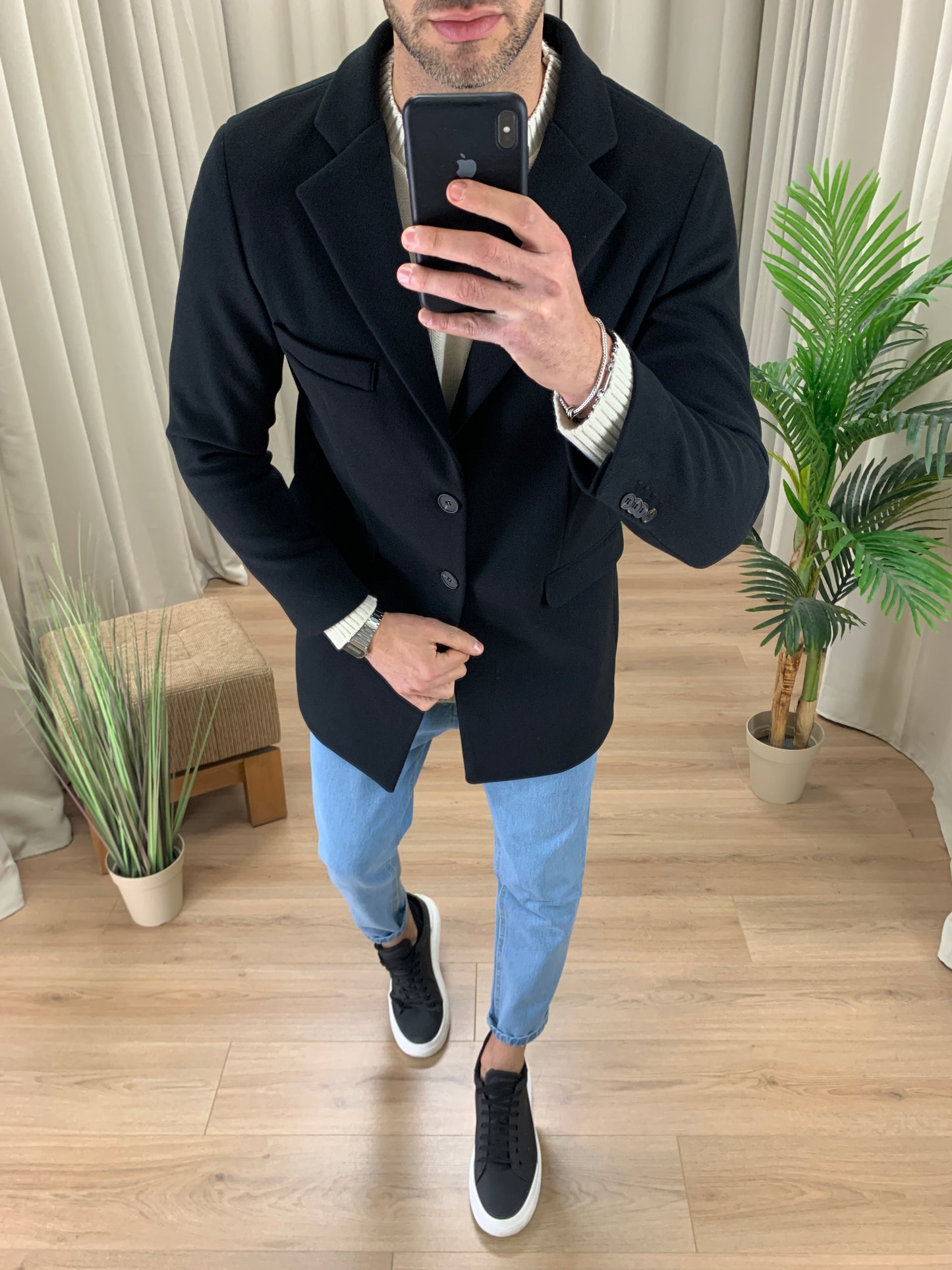 Cappotto Novak con Bottoni col. Nero