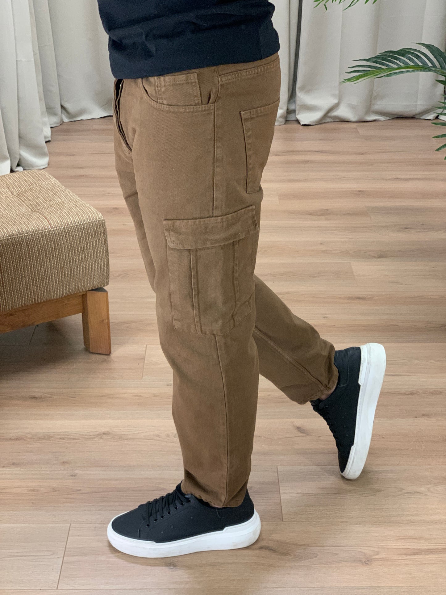 Jeans Cargo Tass con Tasconi Laterali col. Tabacco