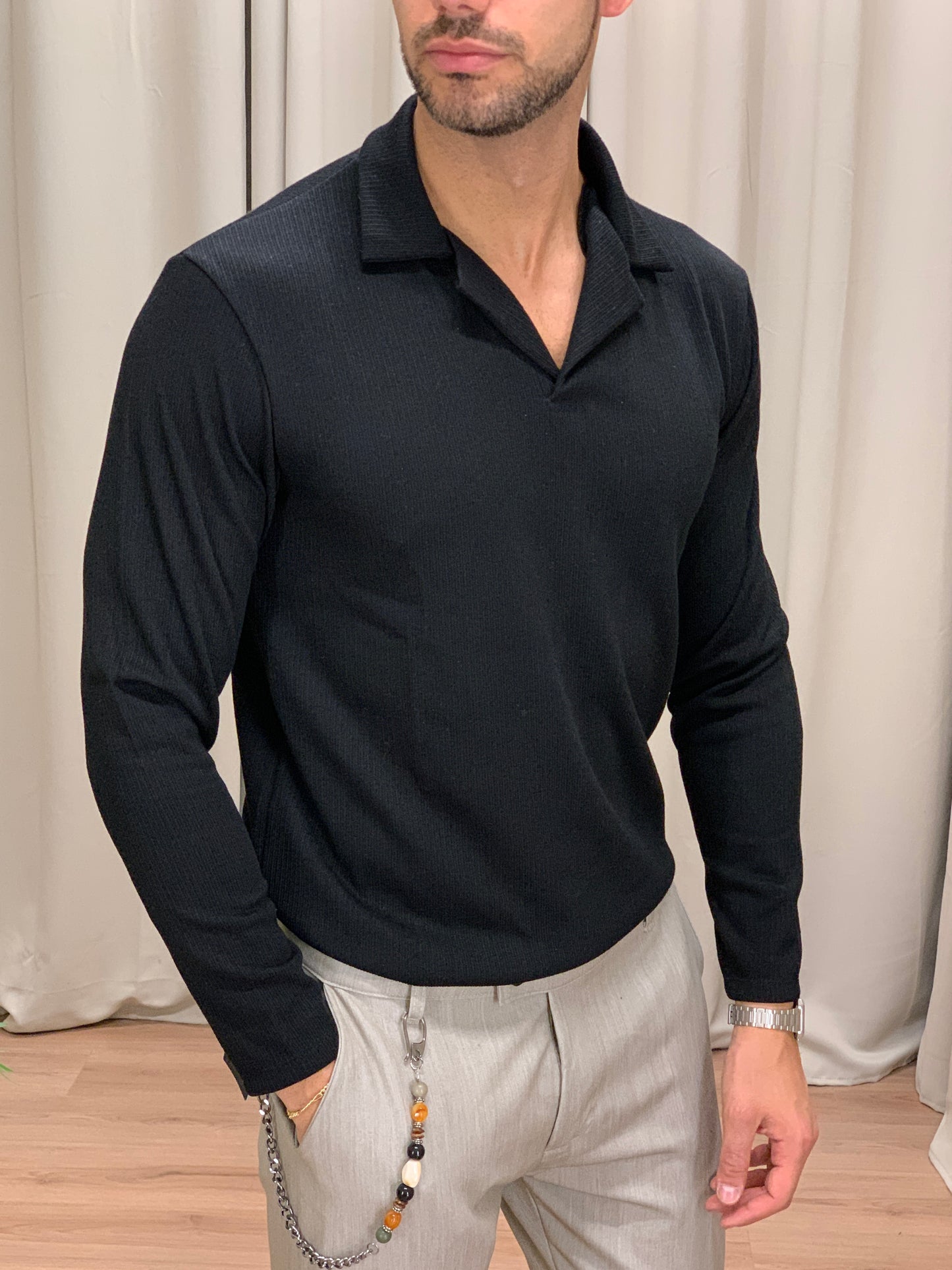 Maglia Zenith con Scollo a Polo col. Nero