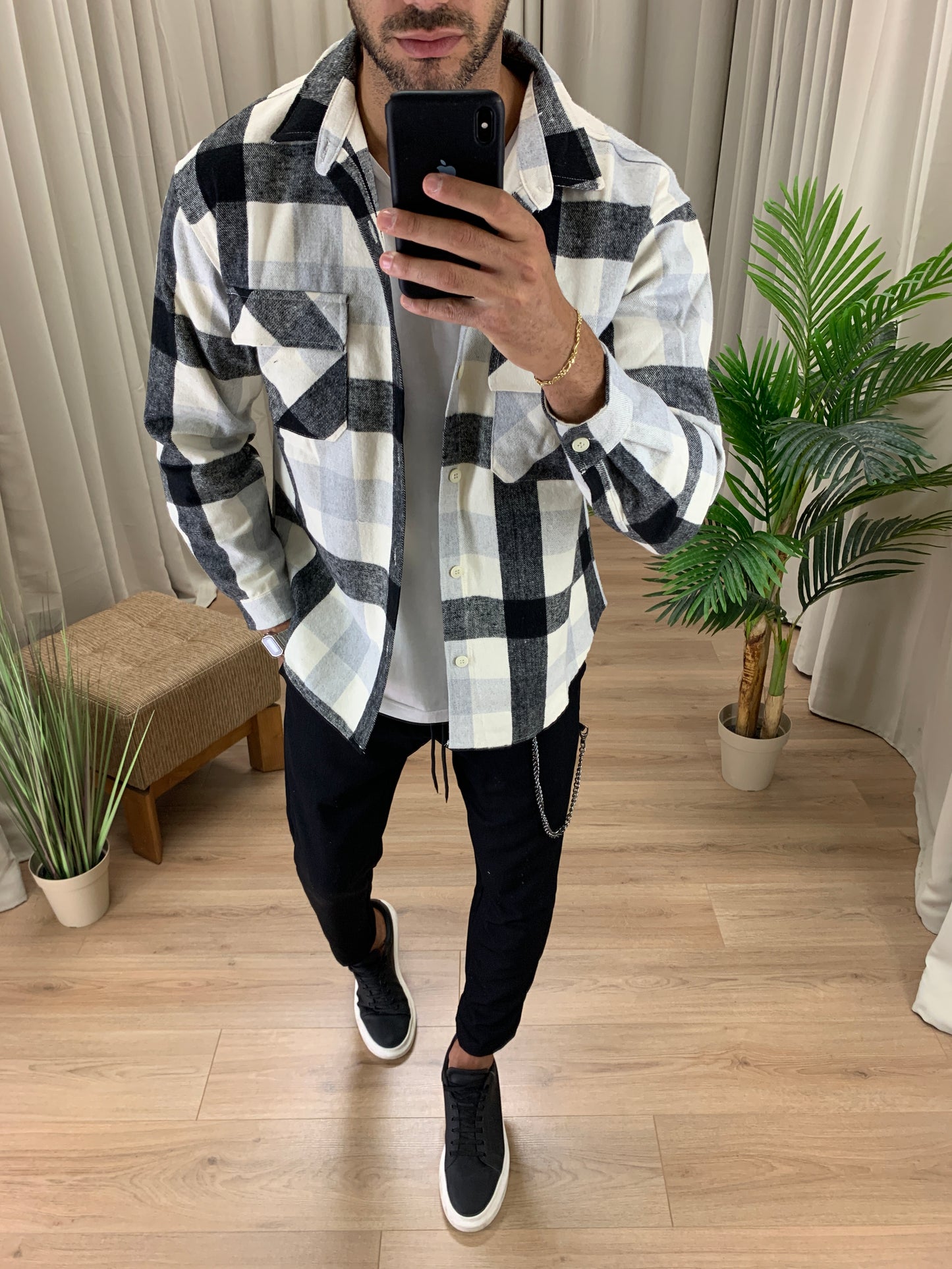 Giacca camicia Martyrious a quadri col. Nero