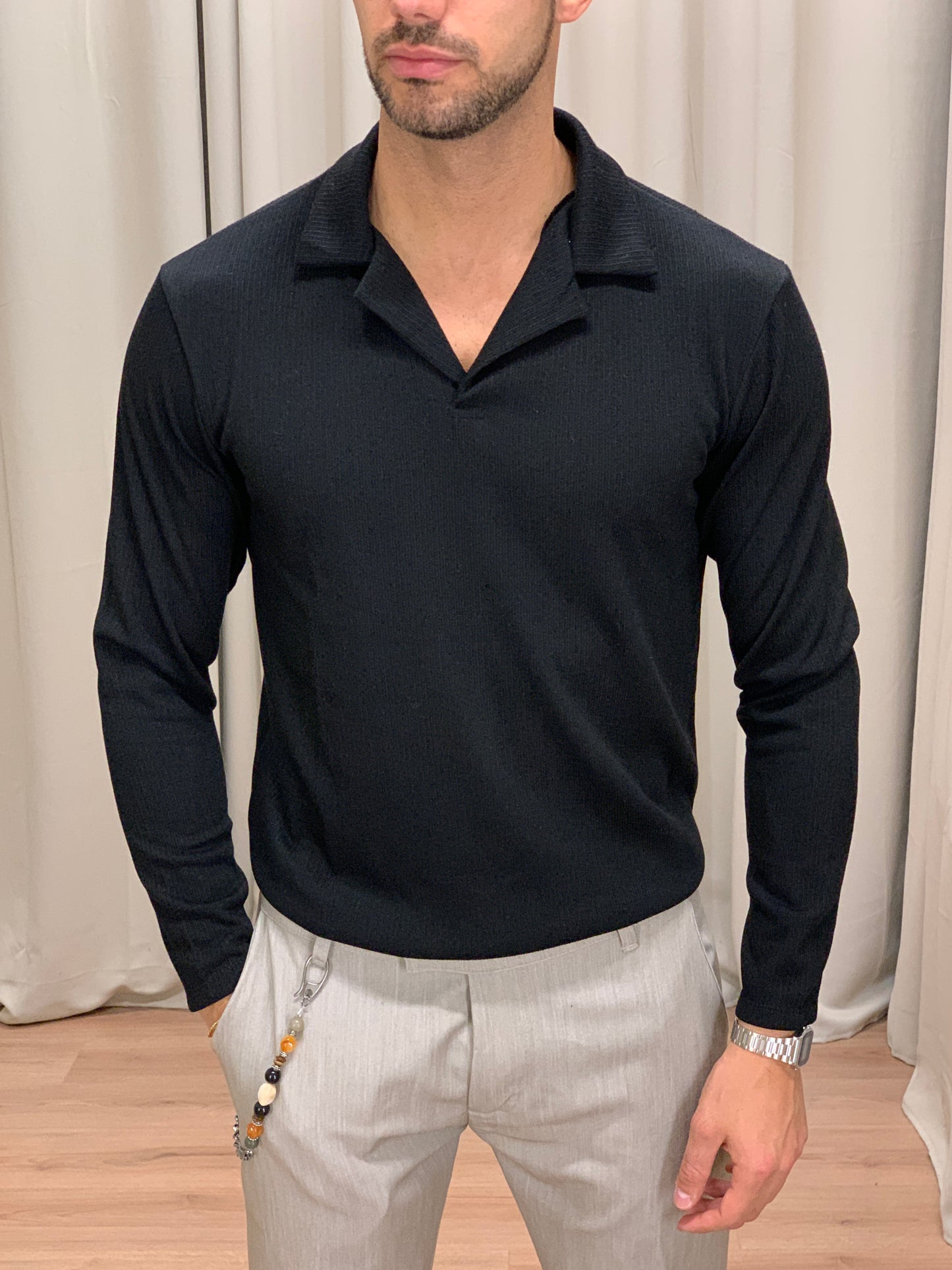 Maglia Zenith con Scollo a Polo col. Nero