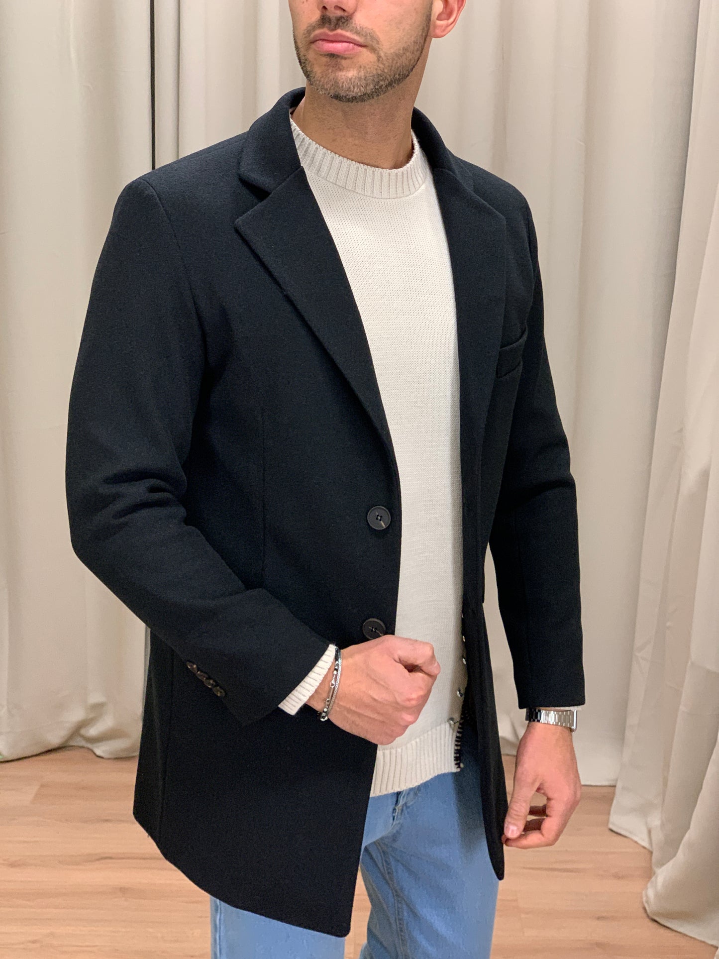 Cappotto Novak con Bottoni col. Nero