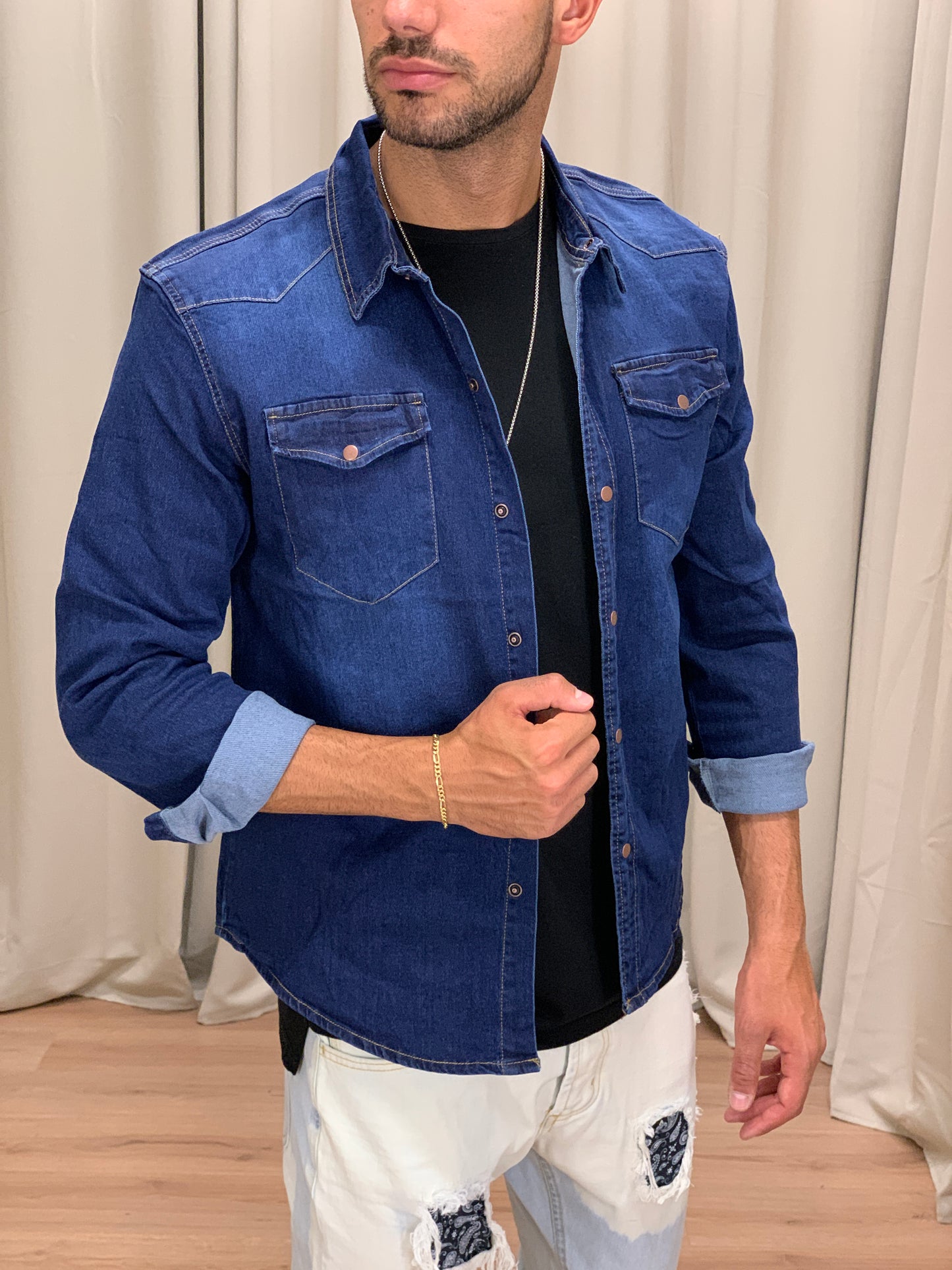 Camicia Swing di Jeans elasticizzata col. Denim