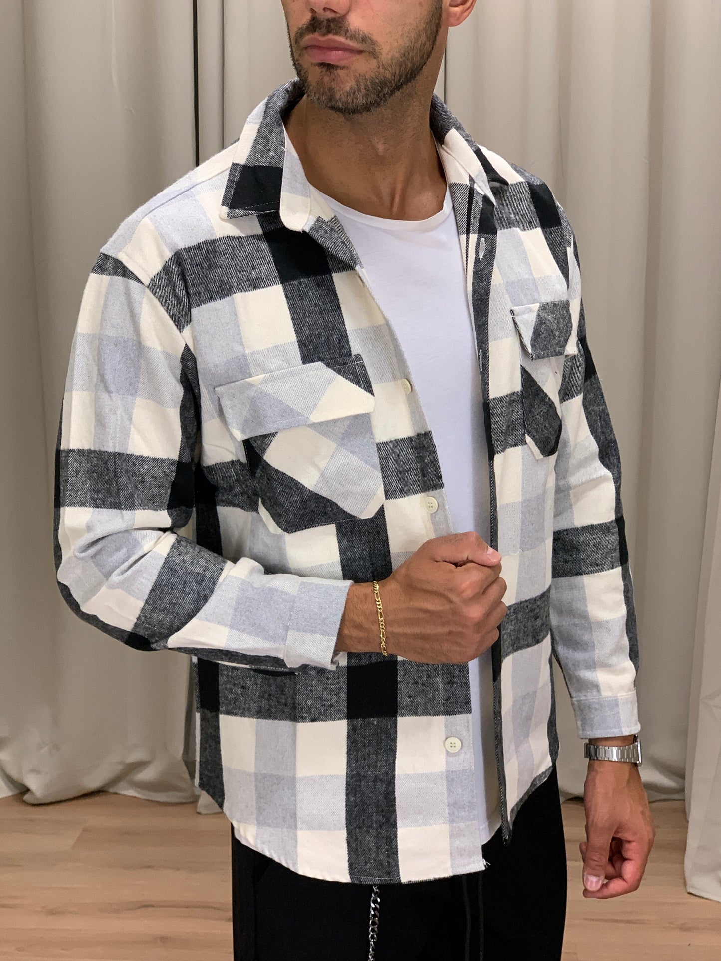 Giacca camicia Martyrious a quadri col. Nero