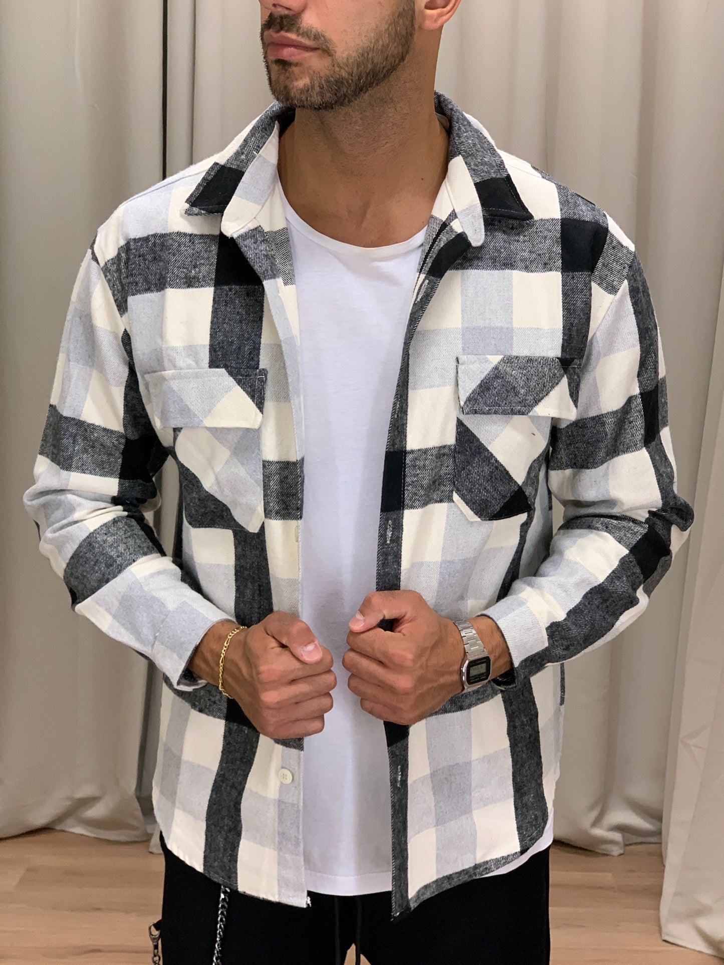 Giacca camicia Martyrious a quadri col. Nero