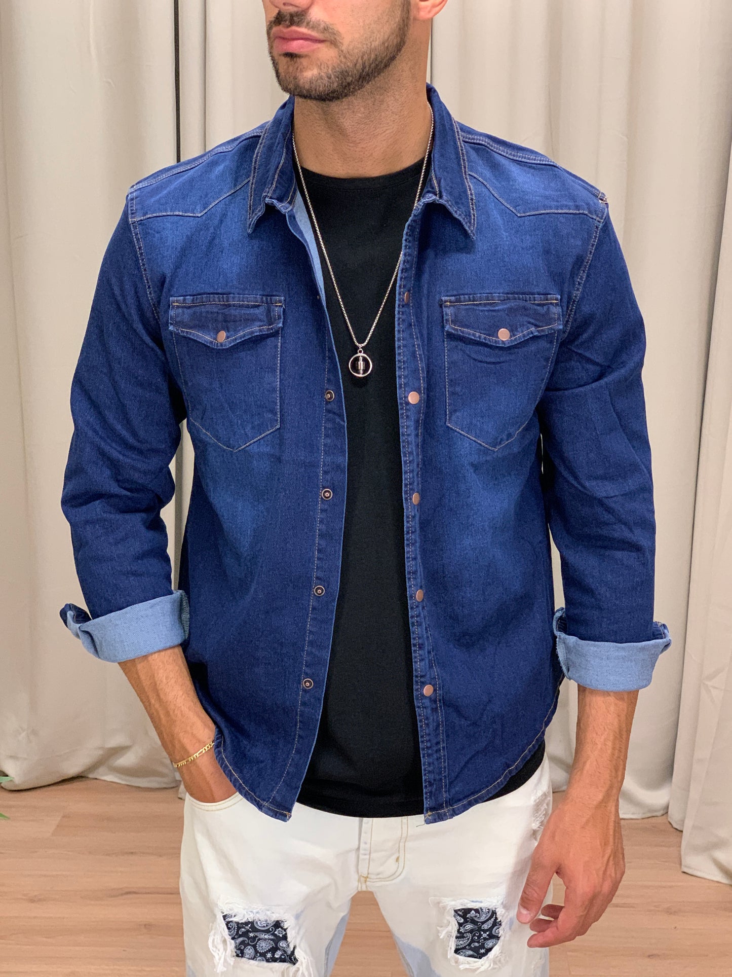 Camicia Swing di Jeans elasticizzata col. Denim