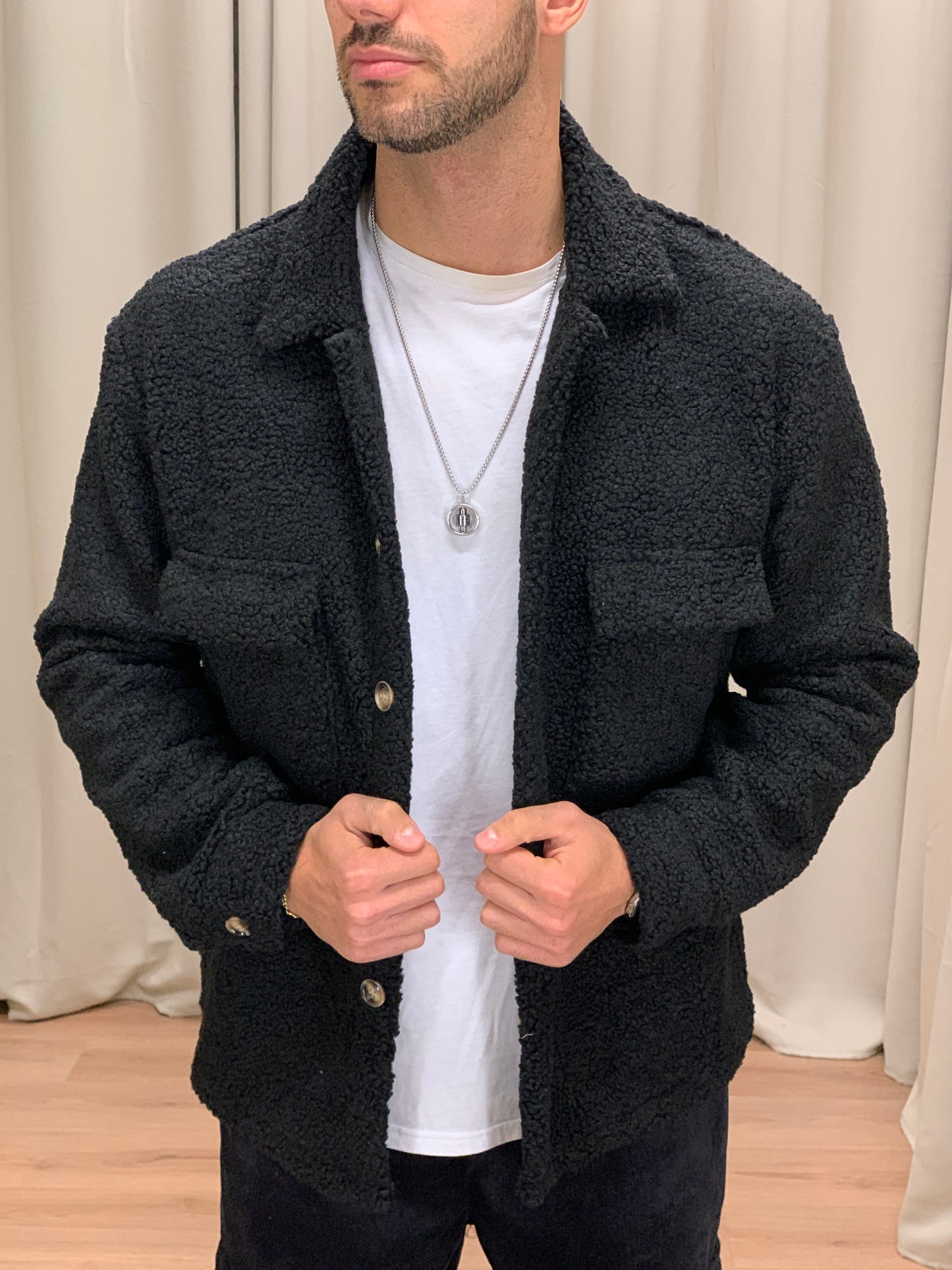 Giacca Teddy Oslo con Taschini col. Nero