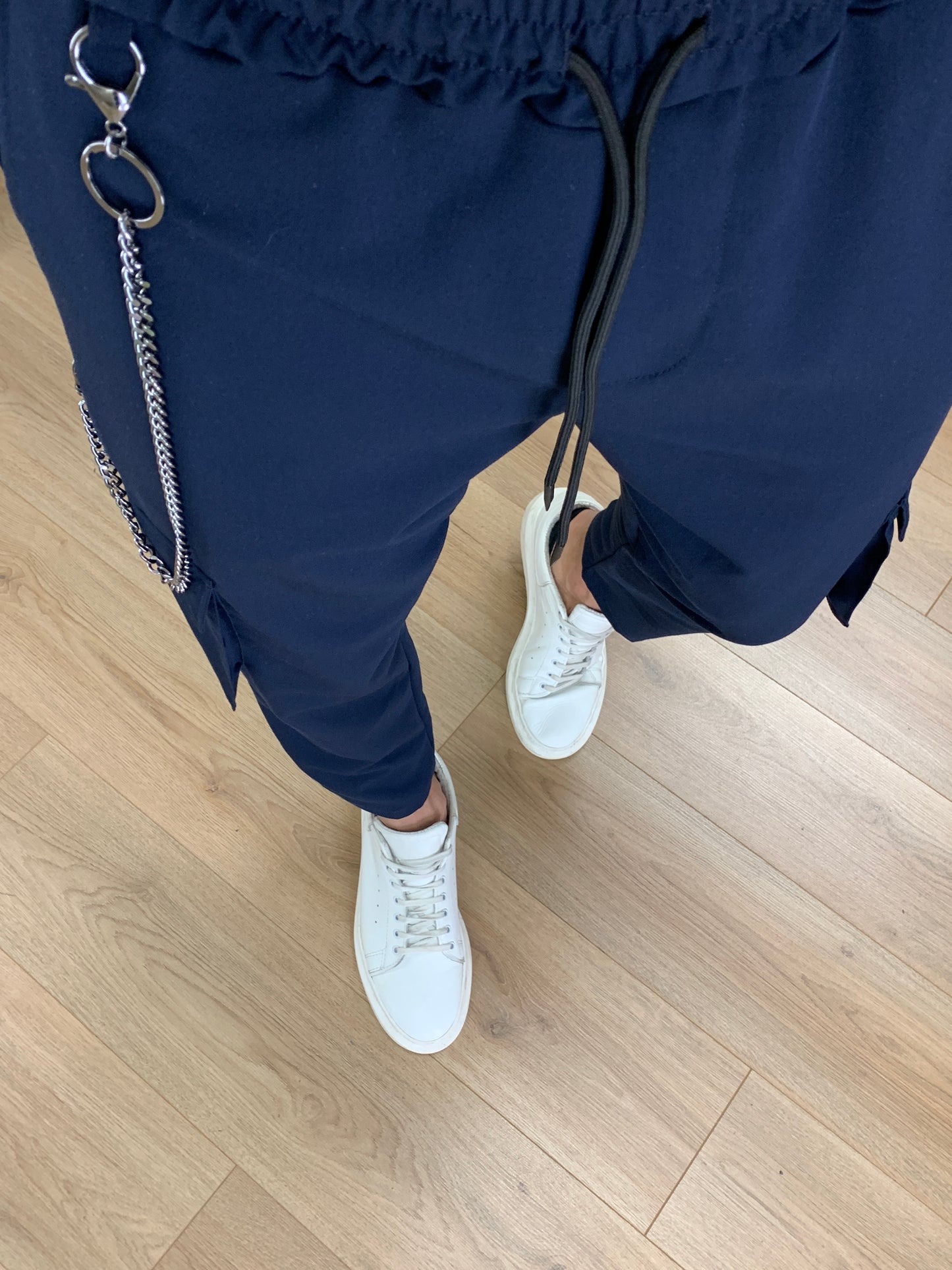 Pantalone Cargo Santana con Catena col. Blu notte