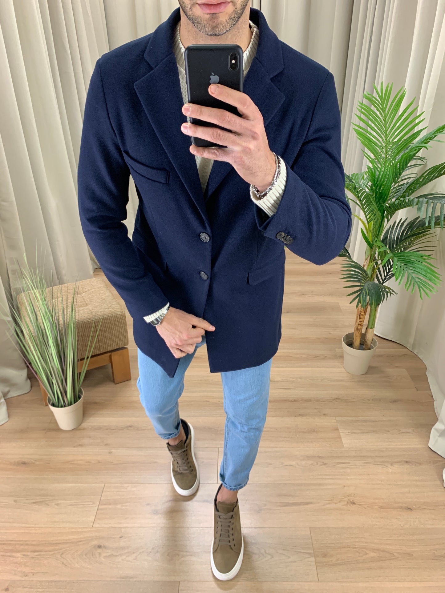 Cappotto Novak con Bottoni col. Blu