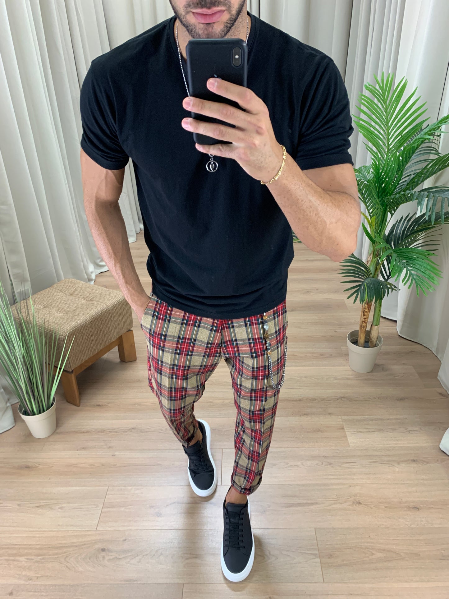 Pantalone Principe di Galles con Catena col. Cammello
