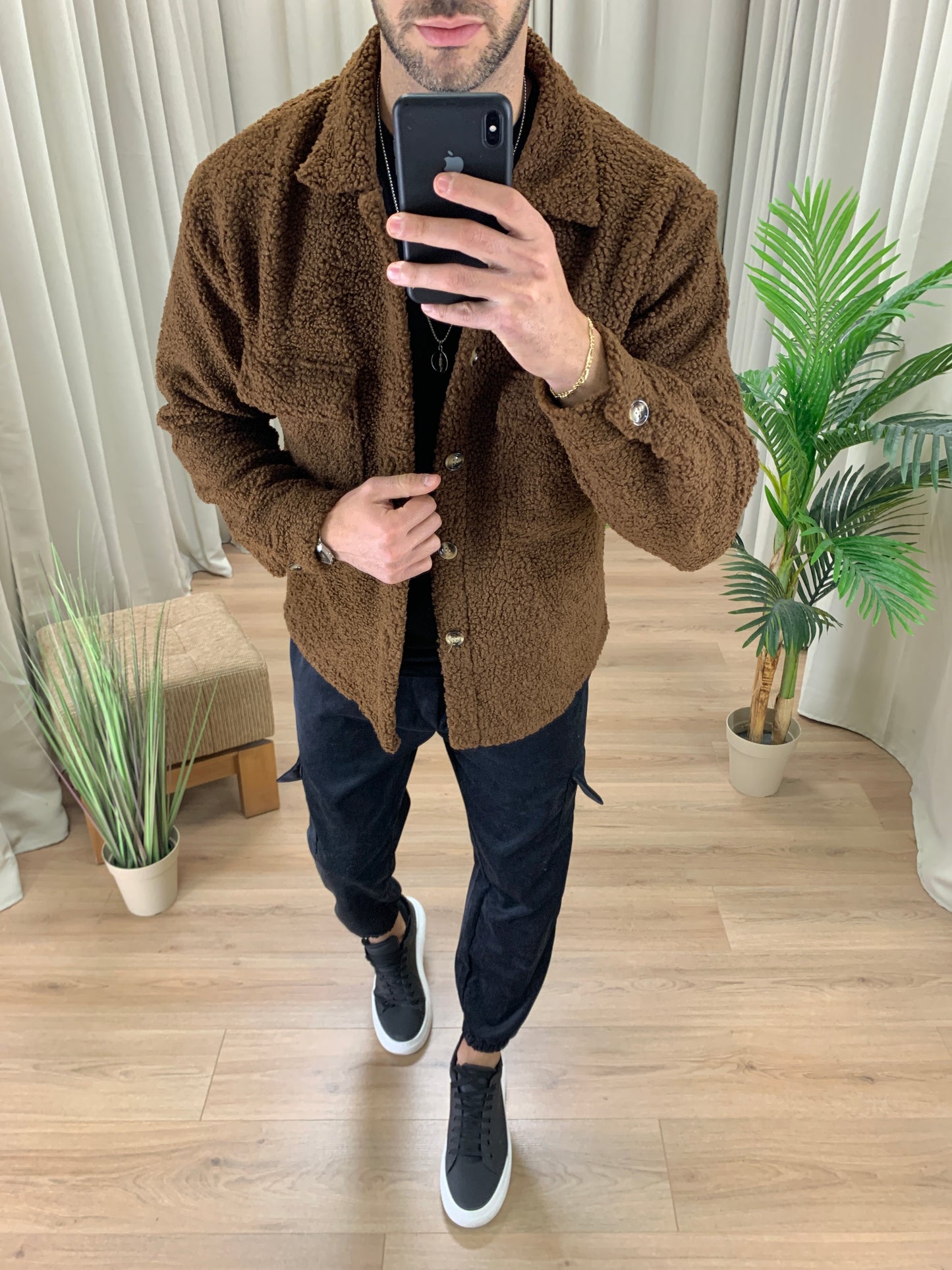 Giacca Teddy Oslo con Taschini col. Marrone