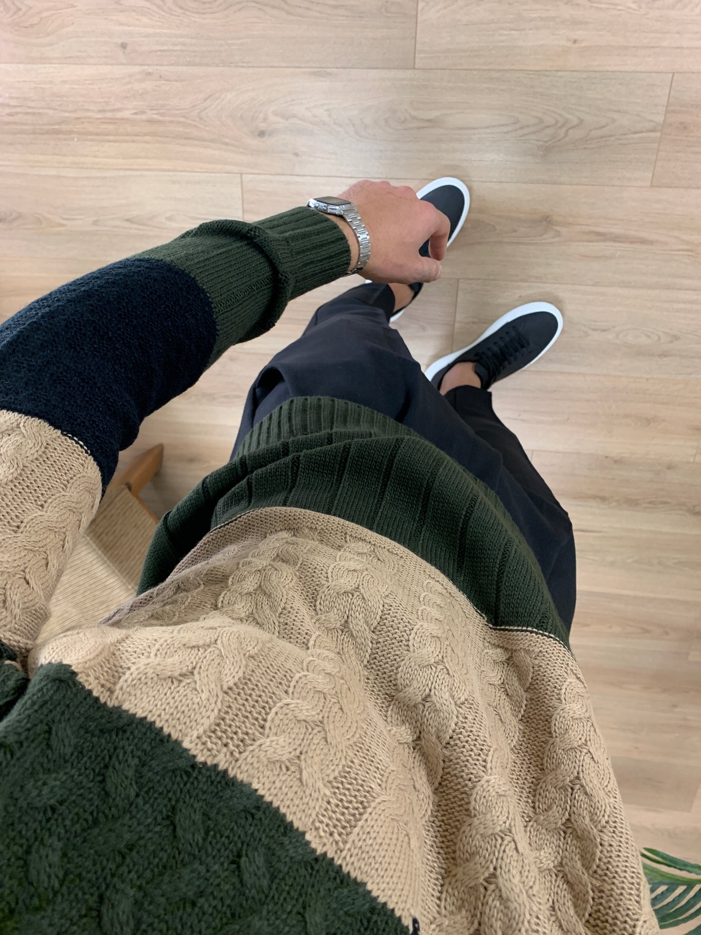 Maglioncino Nascar con Trama Mista col. Verde Militare