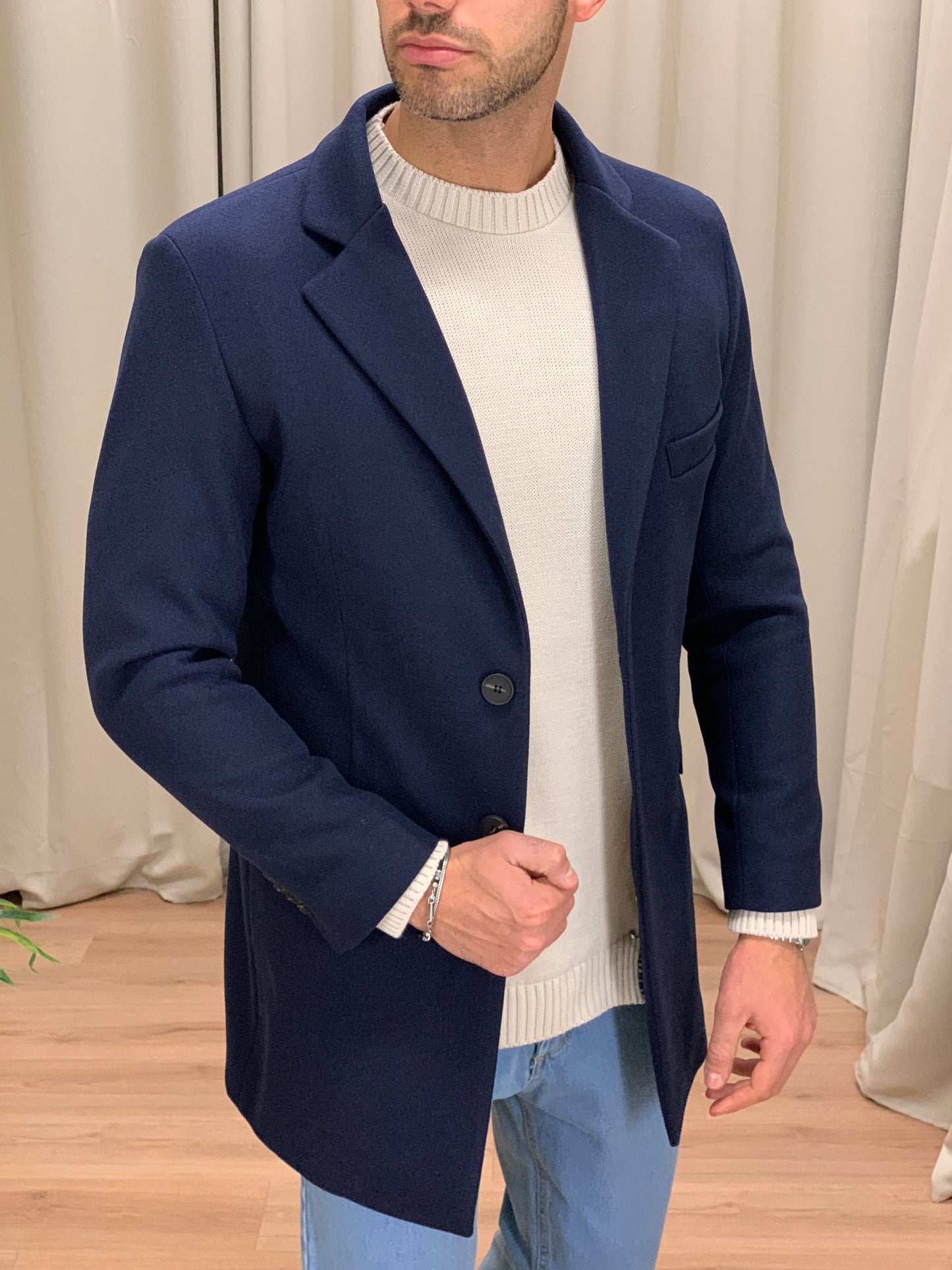 Cappotto Novak con Bottoni col. Blu