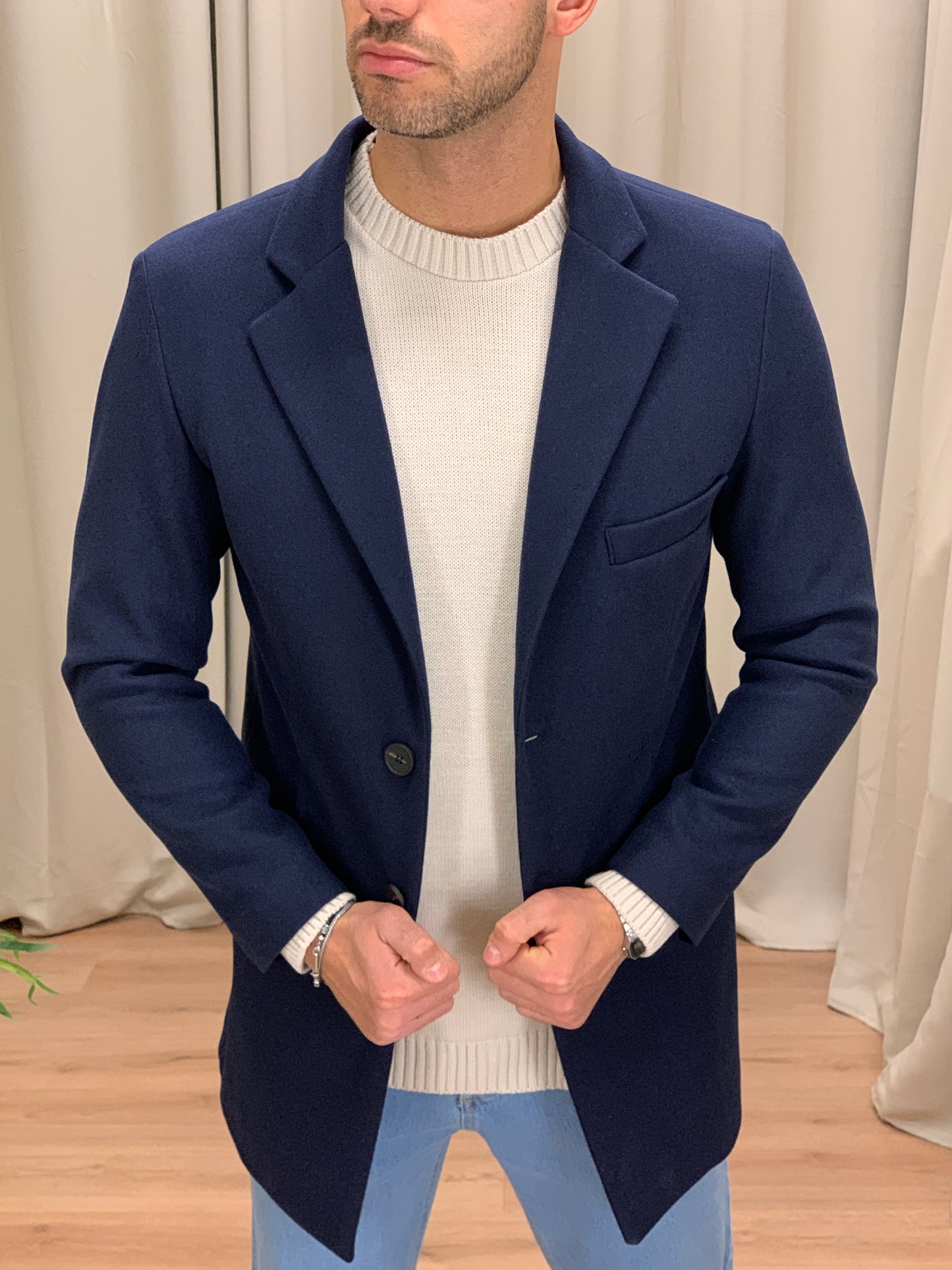 Cappotto Novak con Bottoni col. Blu