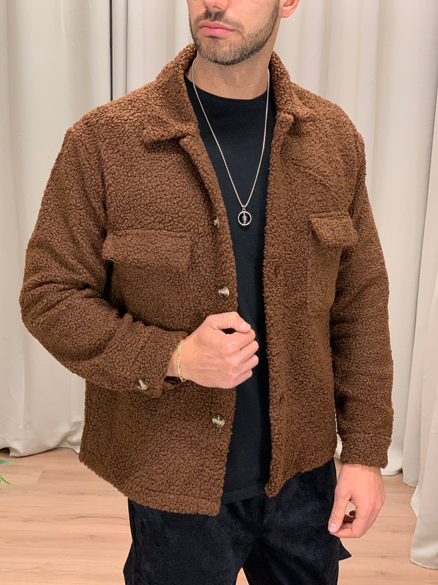 Giacca Teddy Oslo con Taschini col. Marrone