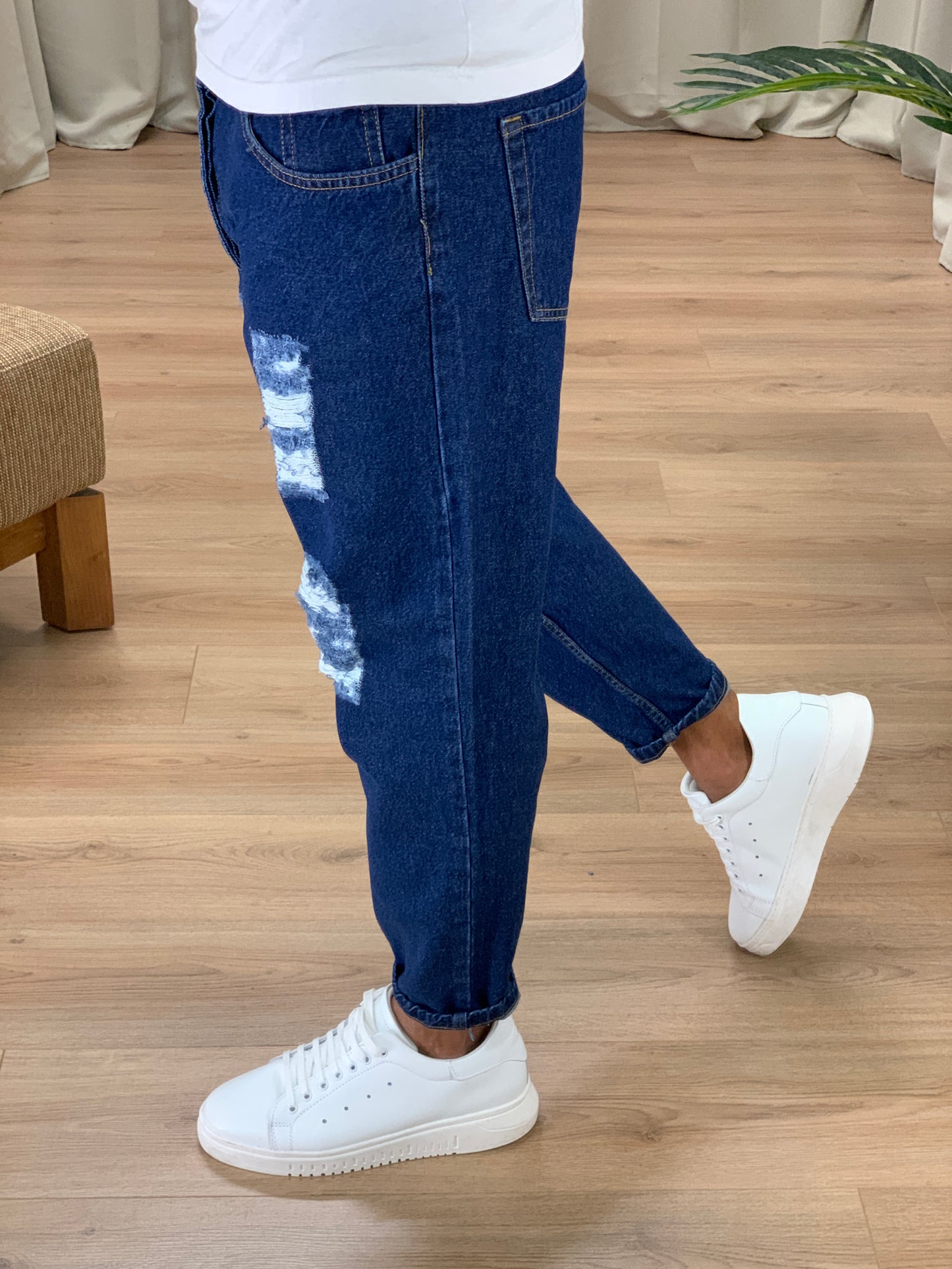 Jeans Barum con Rotture verticali col. Denim Scuro