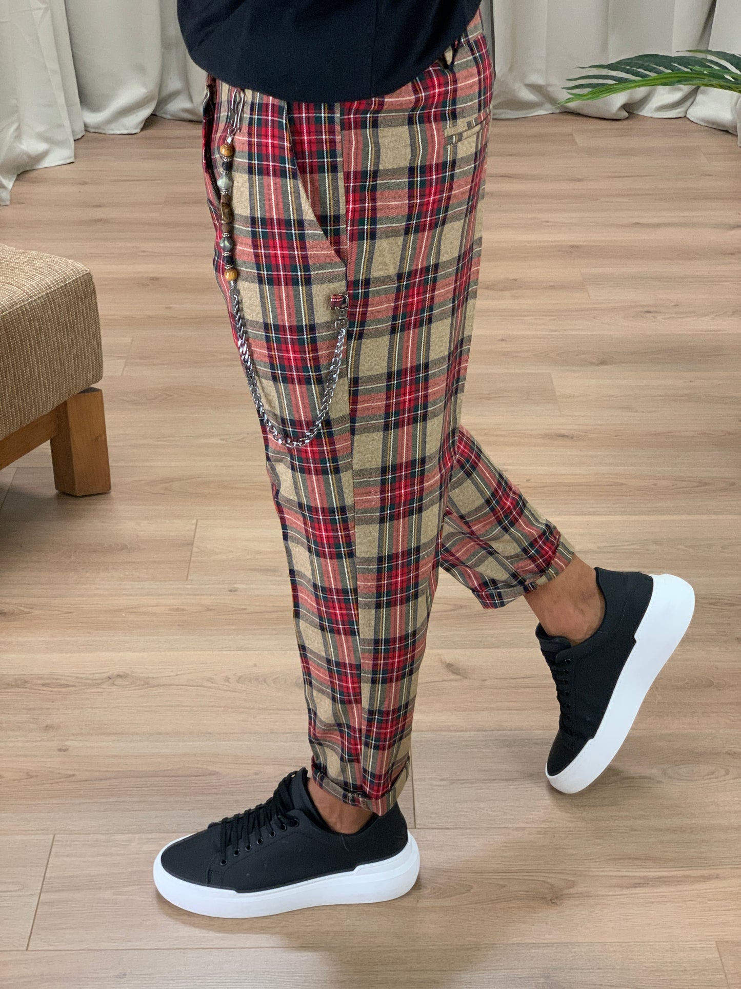 Pantalone Principe di Galles con Catena col. Cammello
